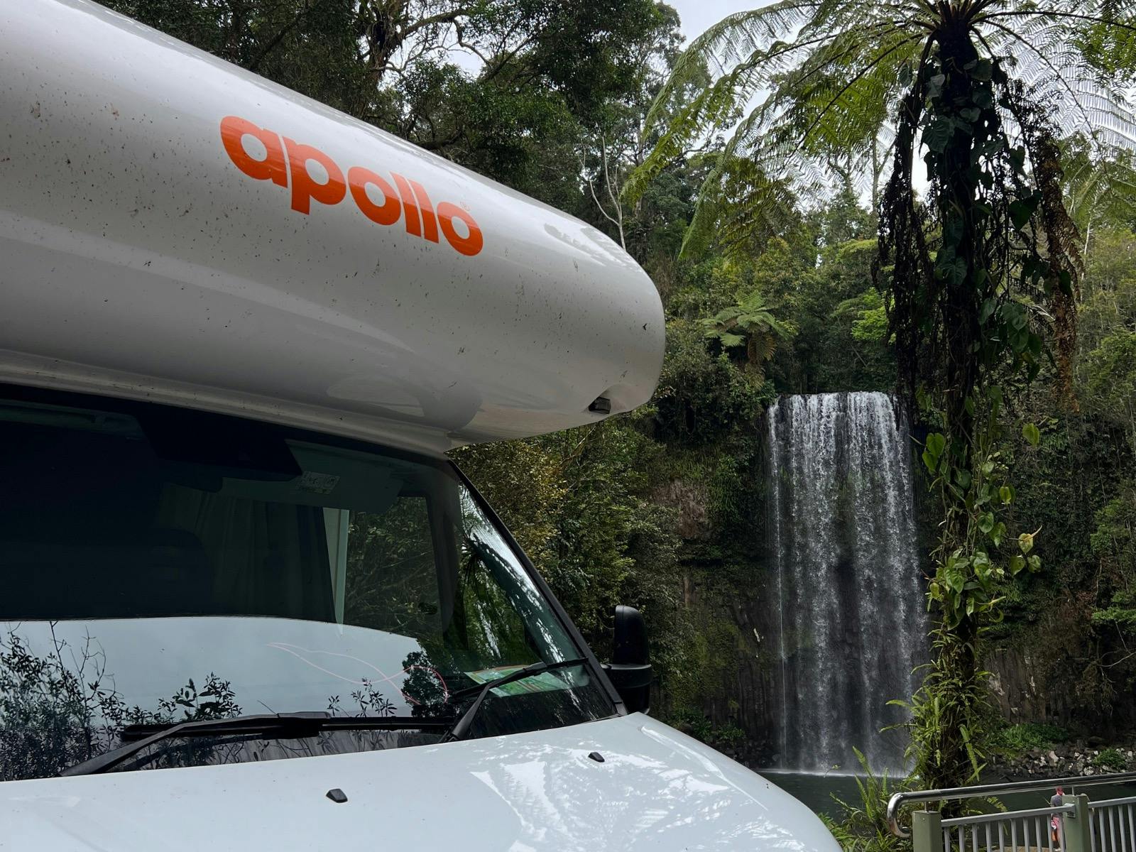 A motorhome parked up at Millaa Millaa falls A motorhome parked up at Millaa Millaa falls
