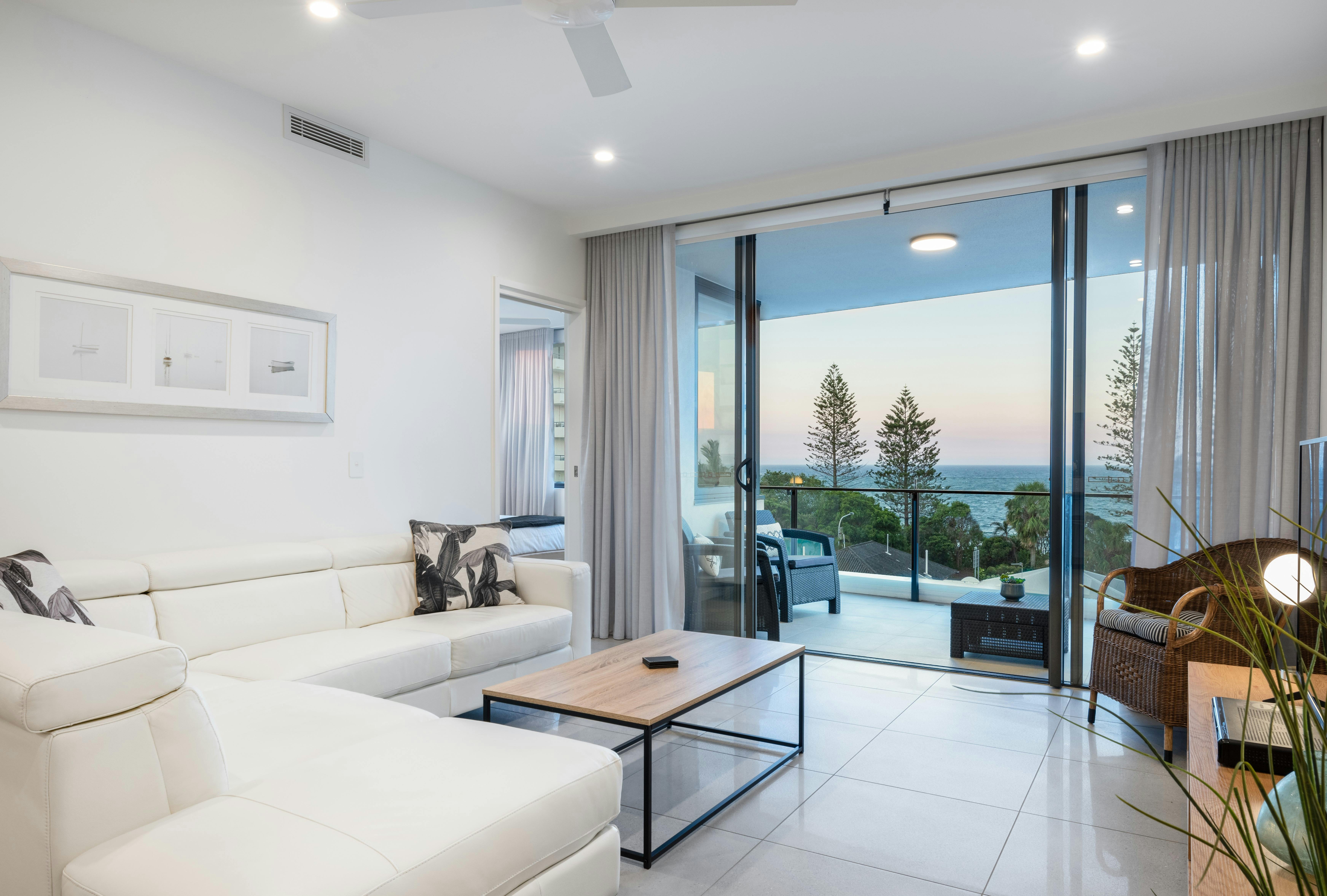 Living area with ocean view