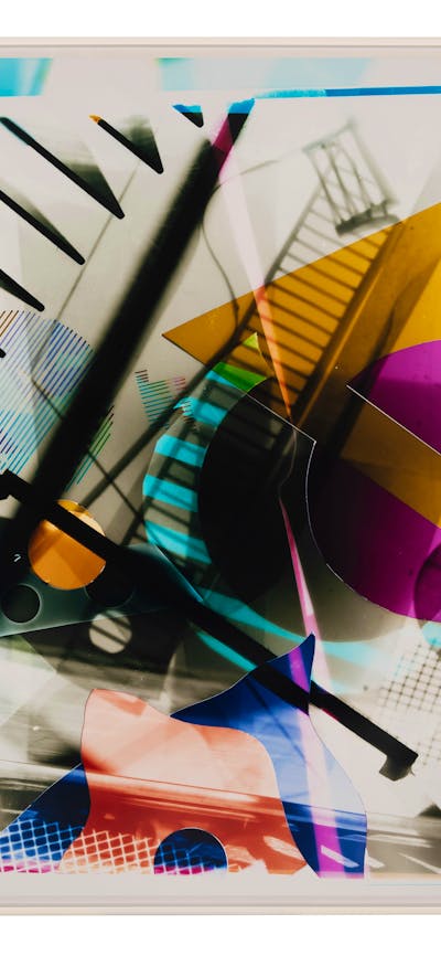 colour photograph of shapes forming an abstract pattern