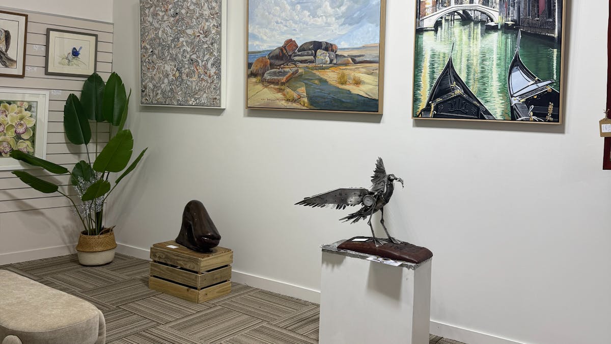 Part of our large exhibition room with seating