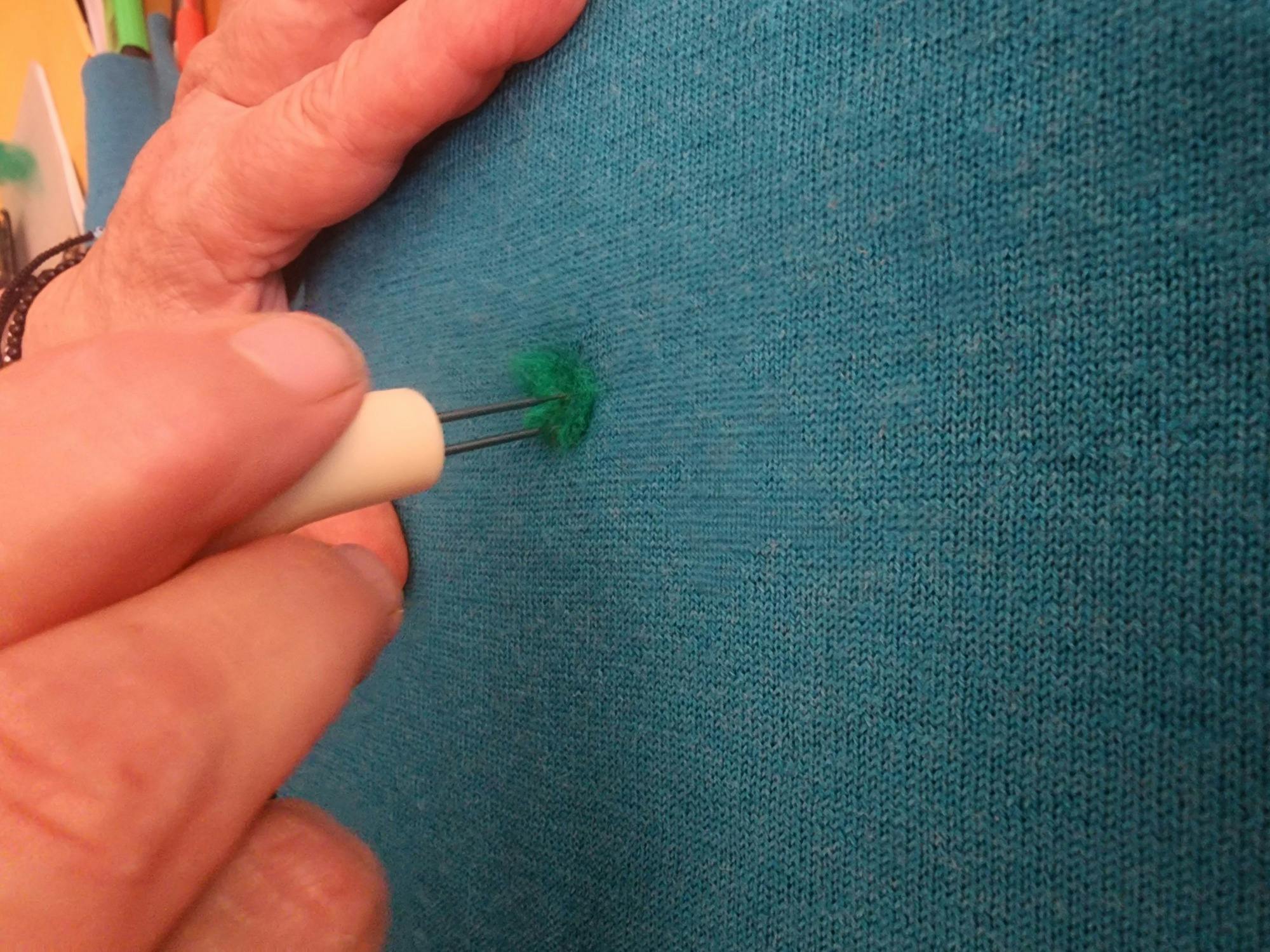 Needle Felting: Mend and embellish a pre loved jumper