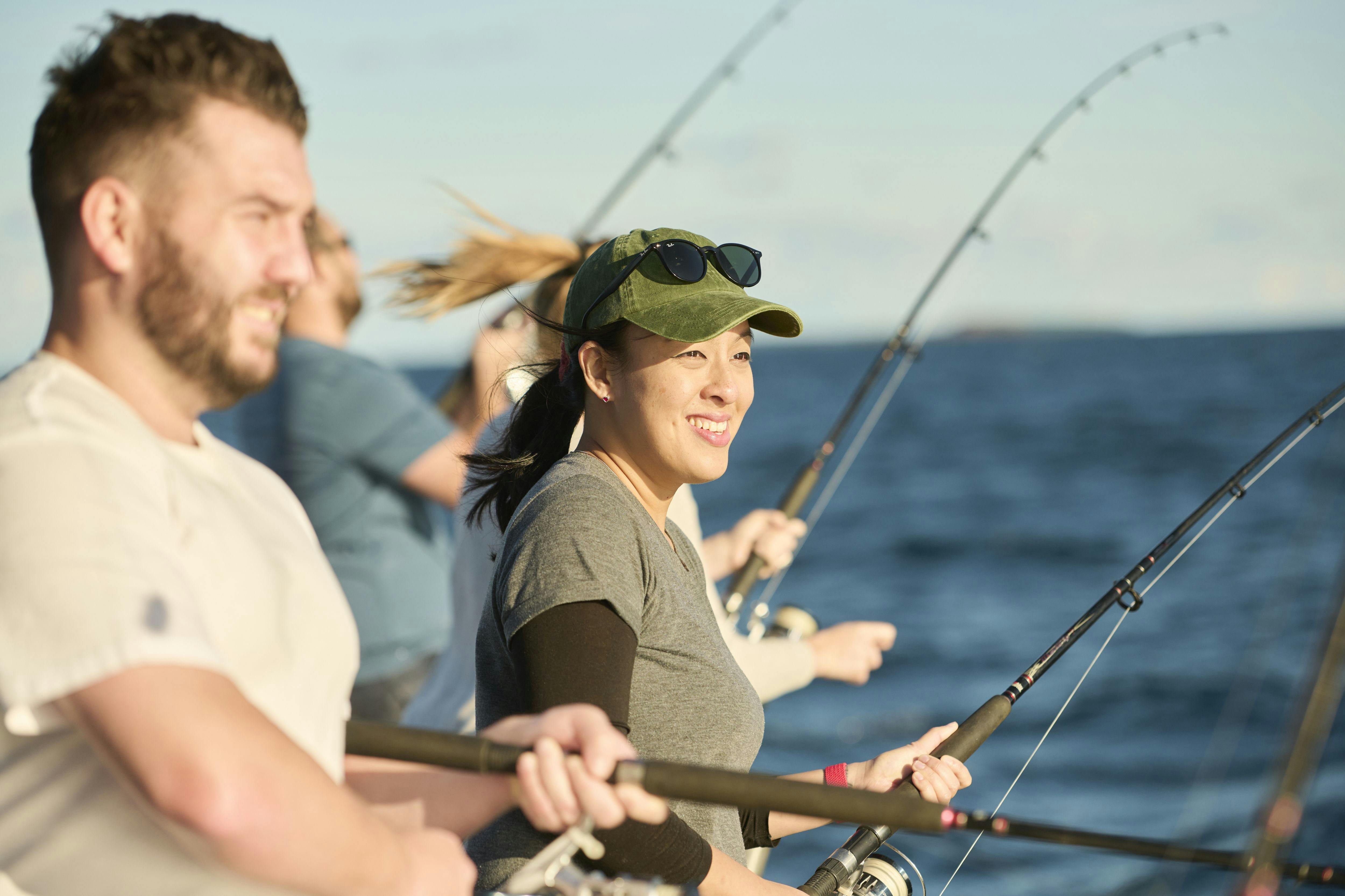 Group of friends fishing