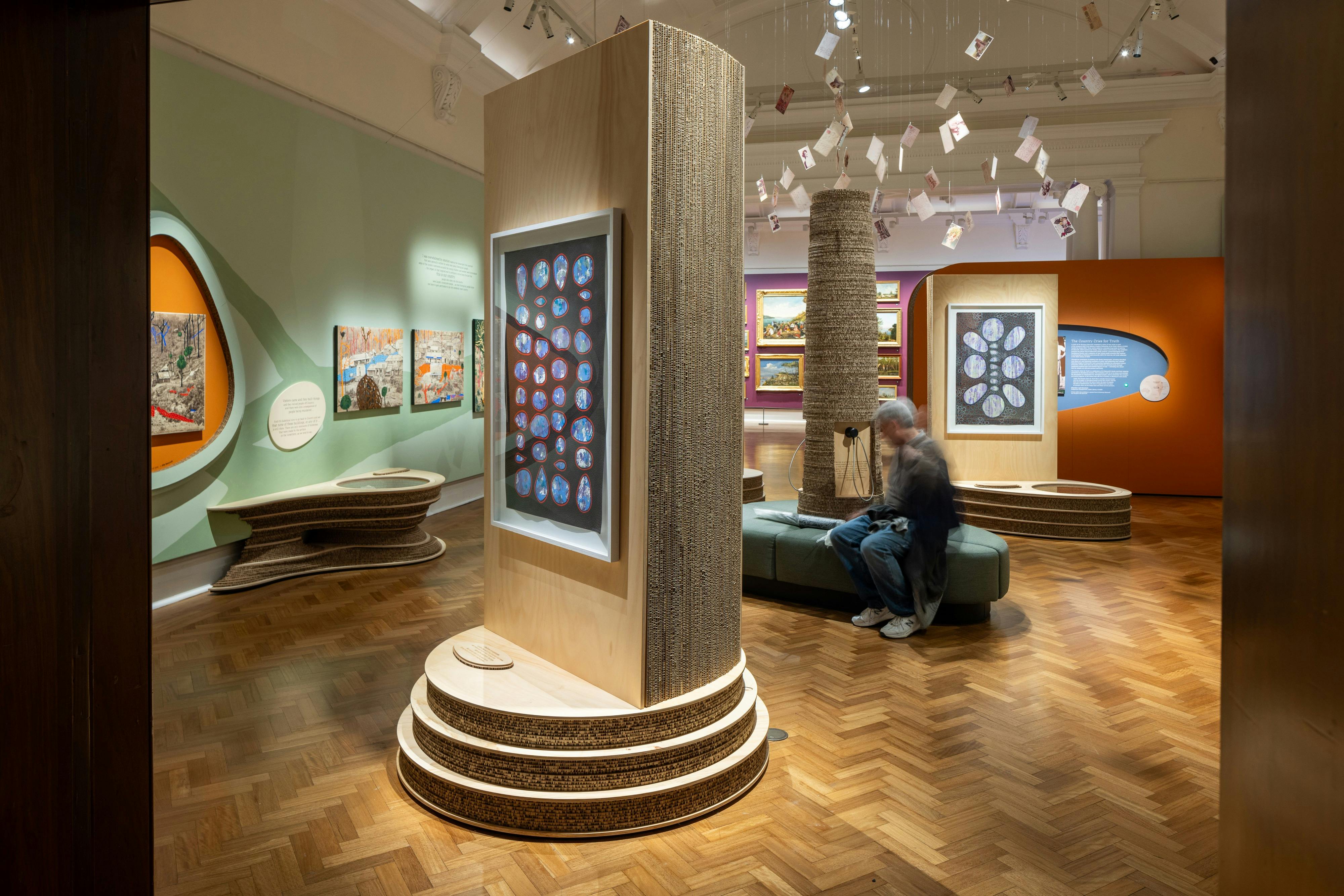 Exhibition featuring First Nations art.