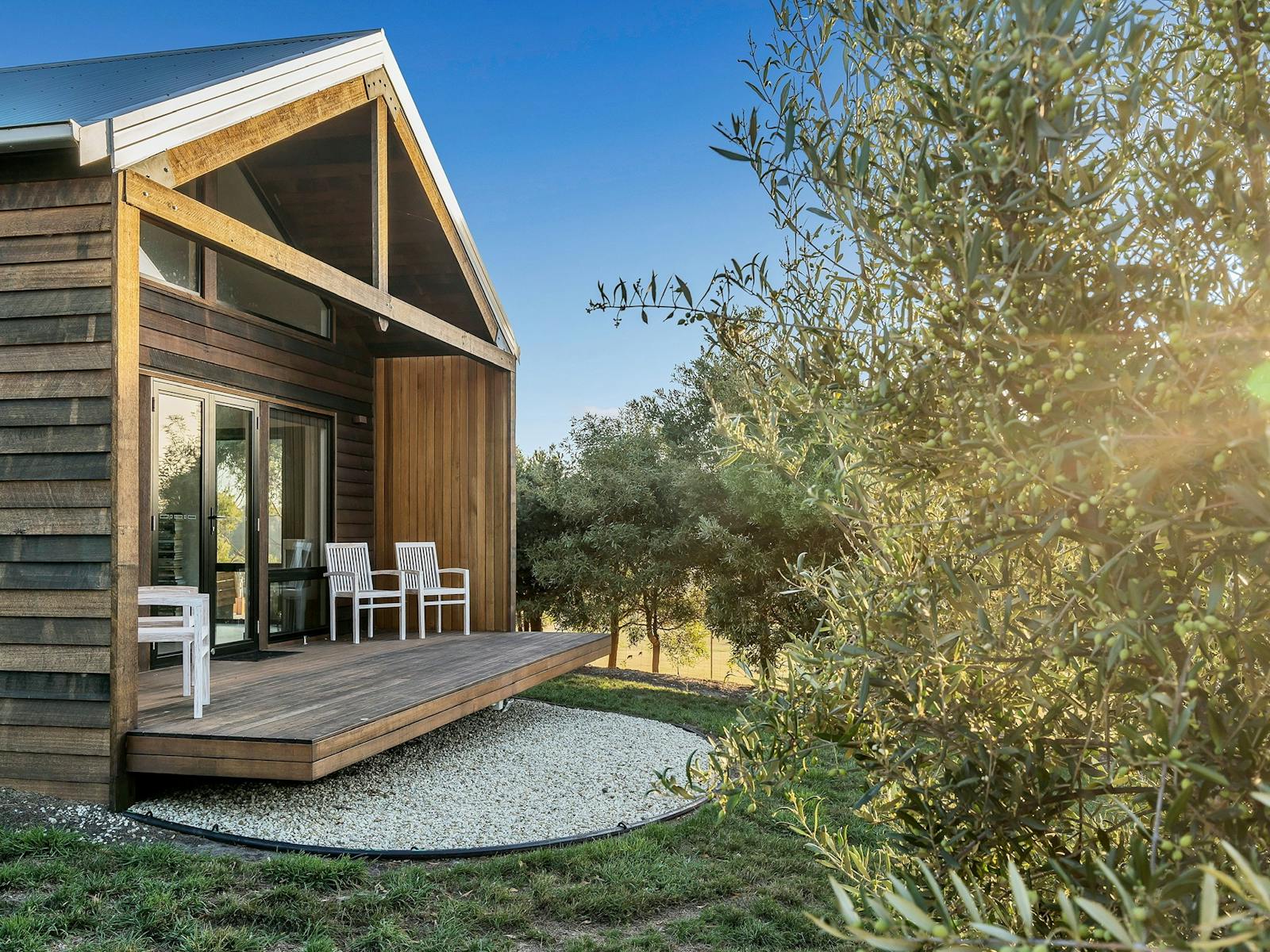 Front Villa Deck overlooking the Olive Grove