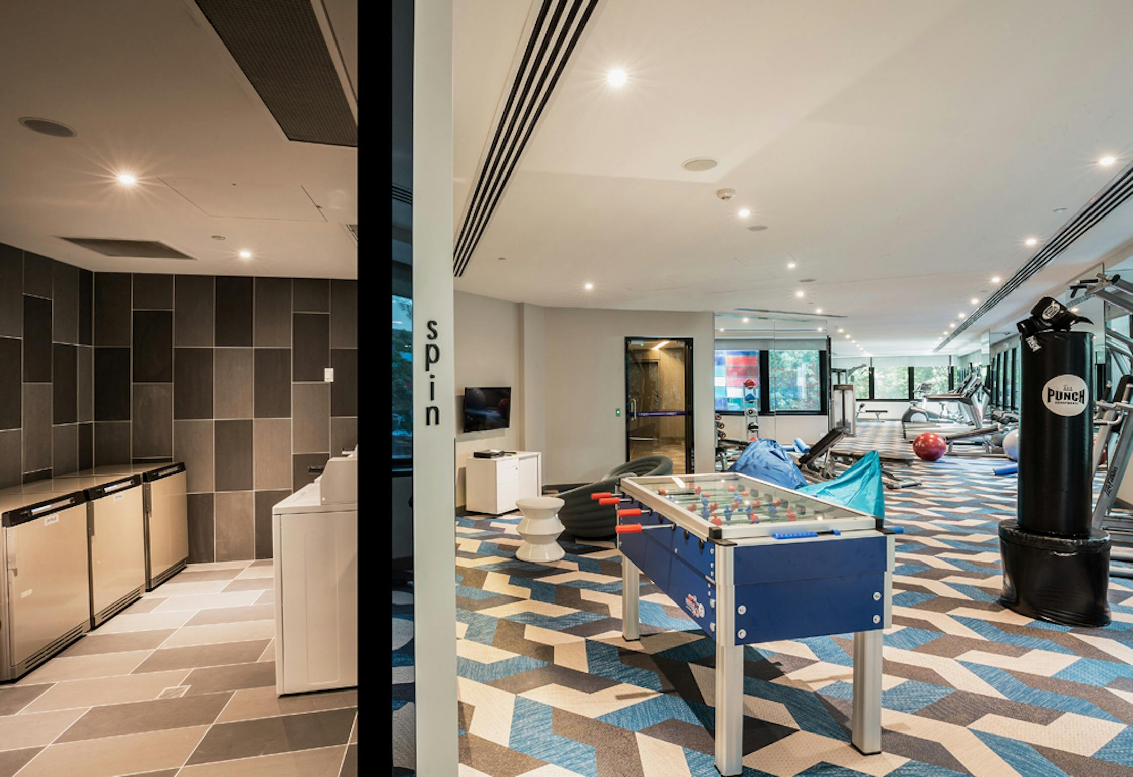 Gymnasium, games and laundry