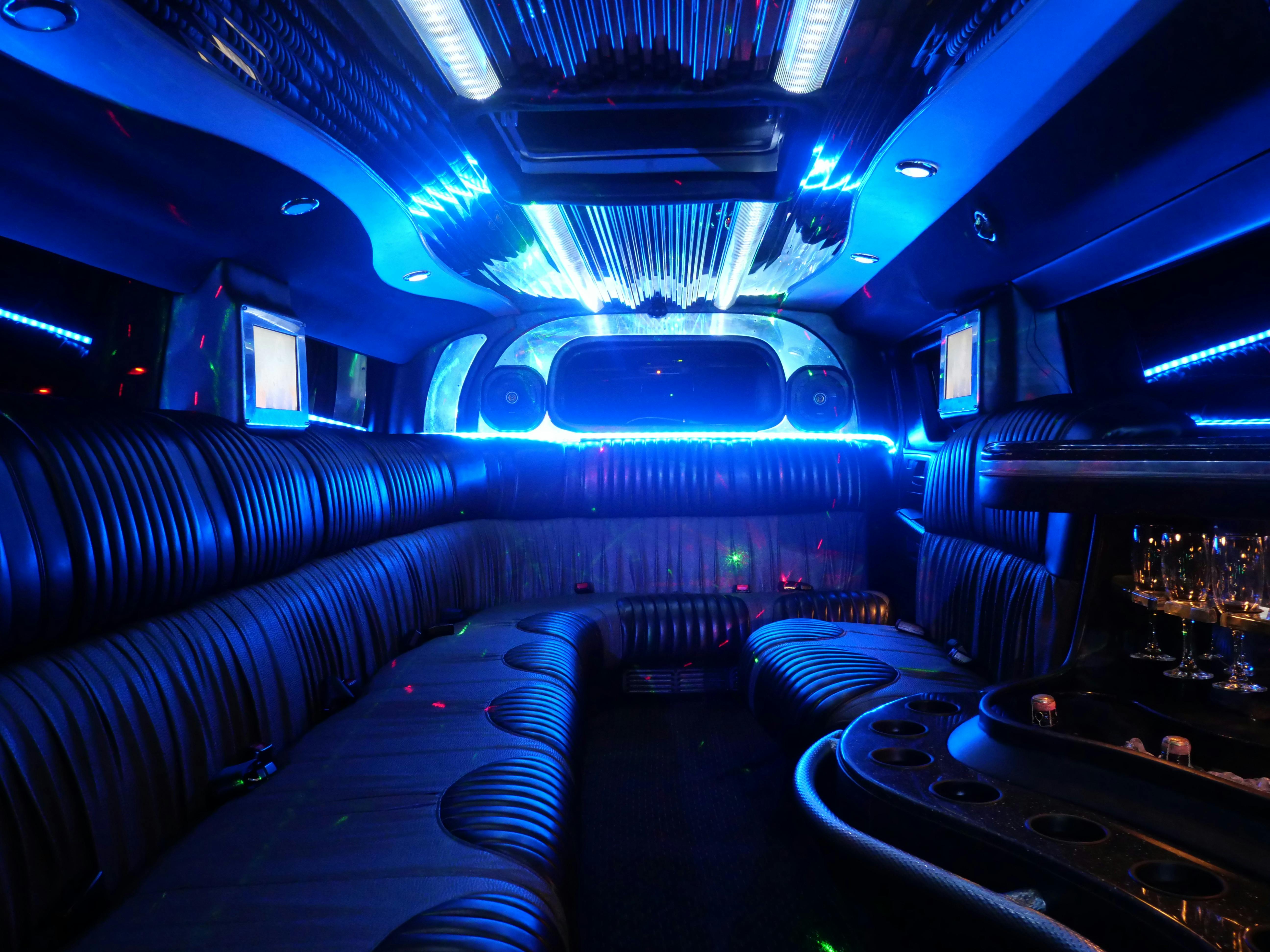 The interior of our white Hummer! Pink Hummer also available