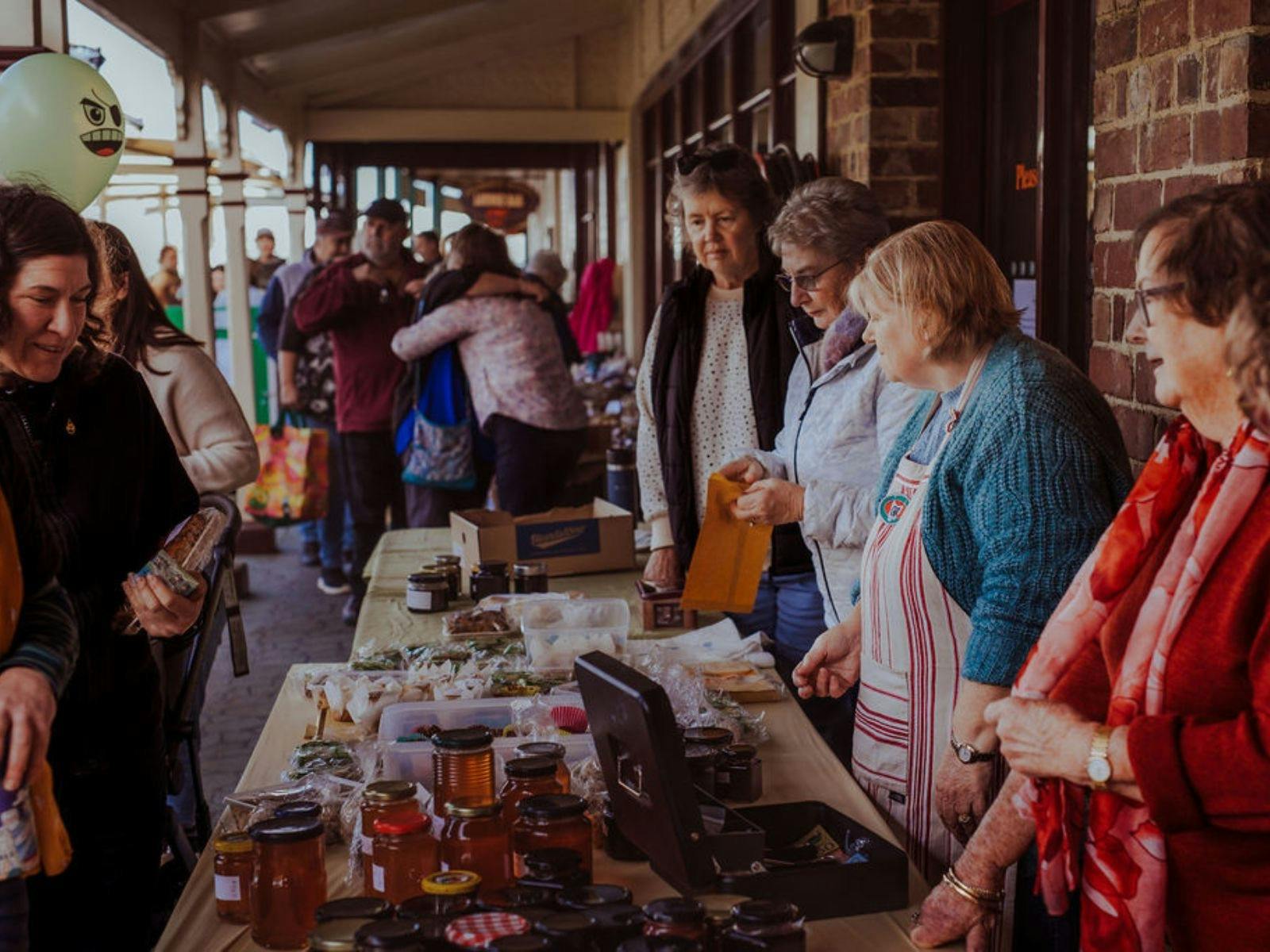 People at the Strahan Market.