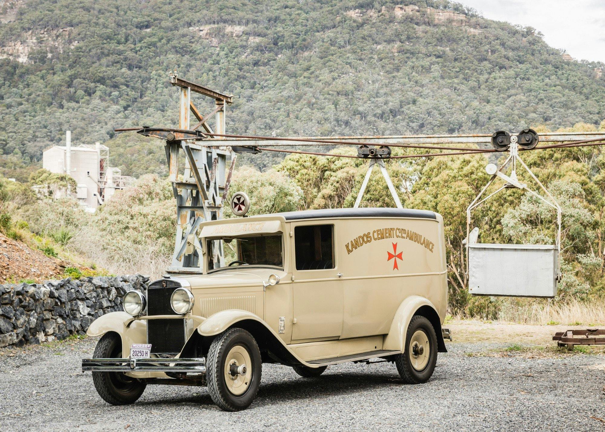 Kandos Works ambulance outside museum