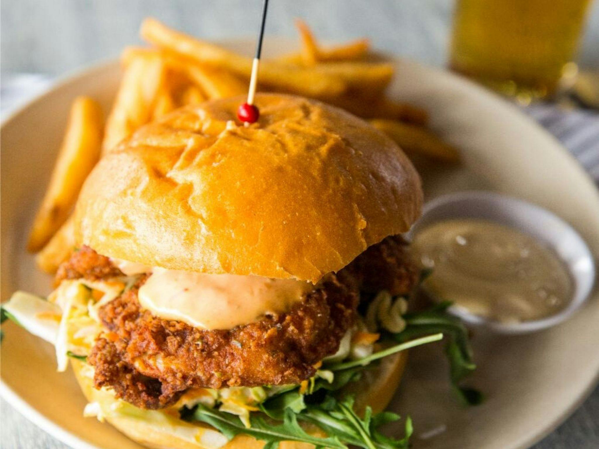 Southern fried chicken burger