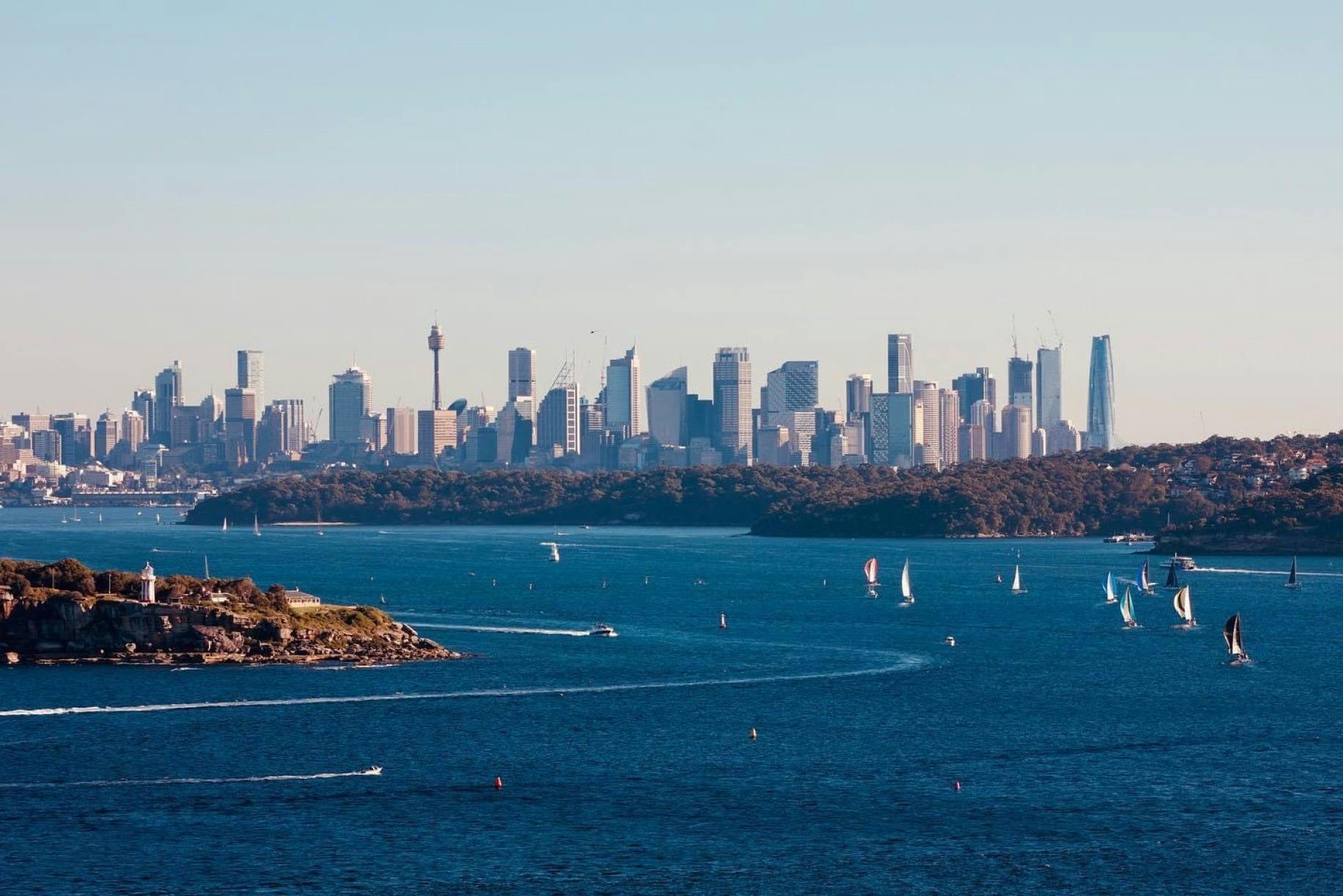 ノースヘッドから見たシドニー市街の眺め