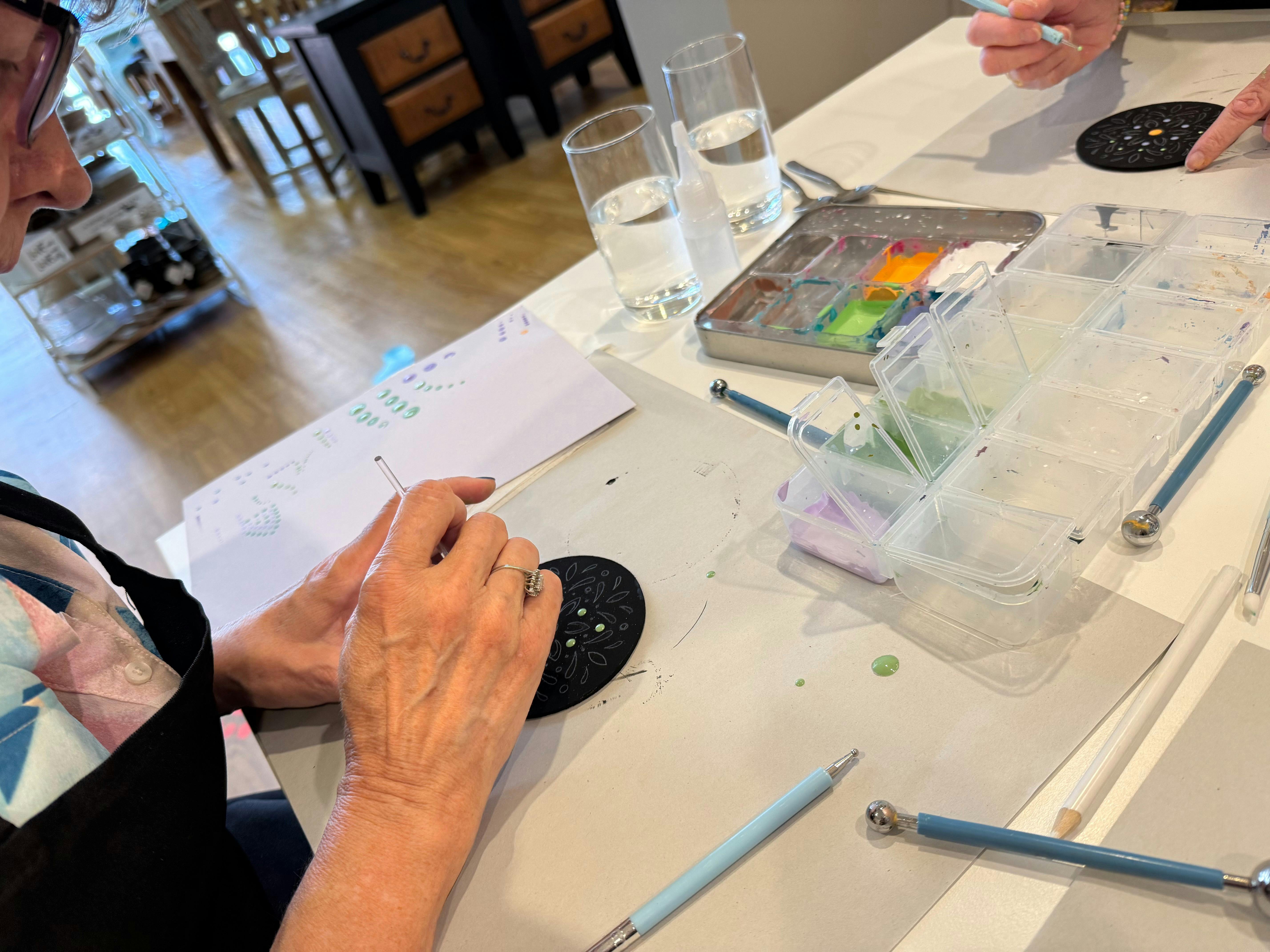 Coffee, Cake & Cre8te - Dot Art Painting