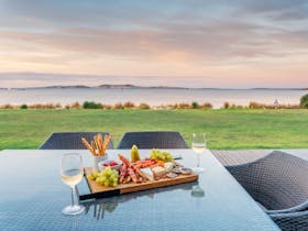 Relaxing on the deck