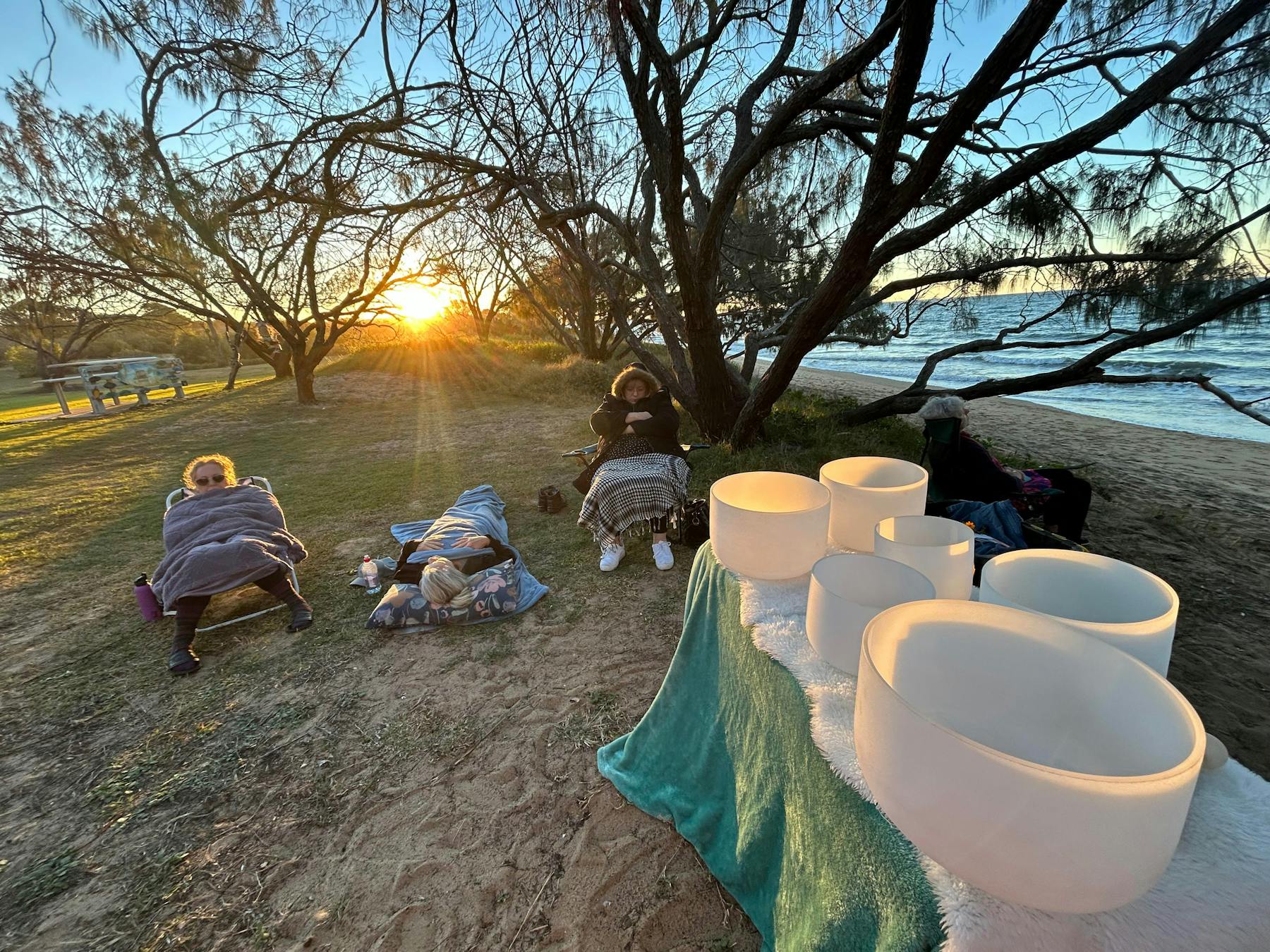 Sacred Sounds.com.au singing bowls by the beach