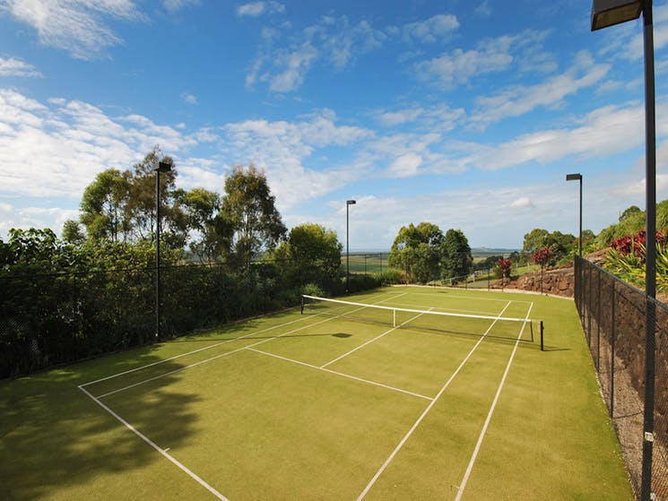 the private tennis court