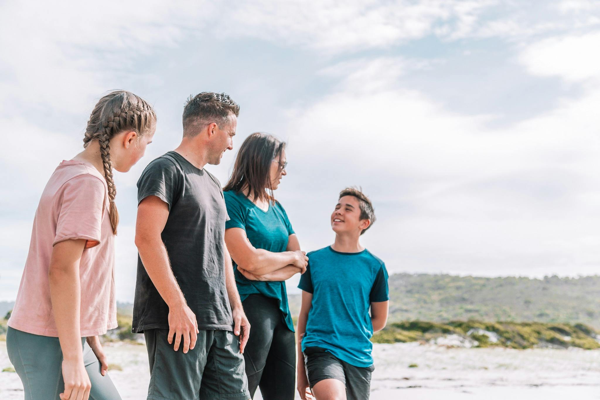 Family over looking Friendly beach Freycinet National Park