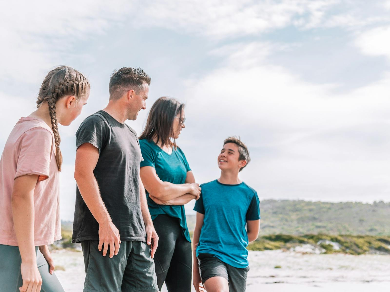 Family over looking Friendly beach Freycinet National Park