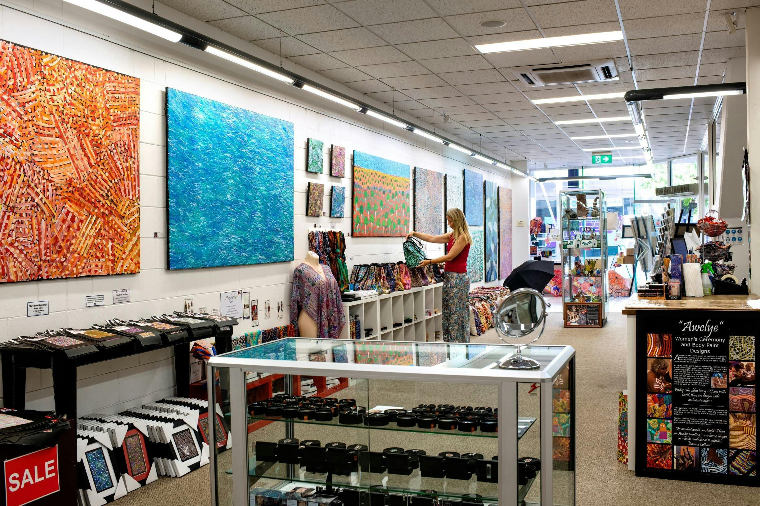 Unique jewellery and original paintings of different sizes