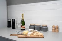 champagne and cheese platter