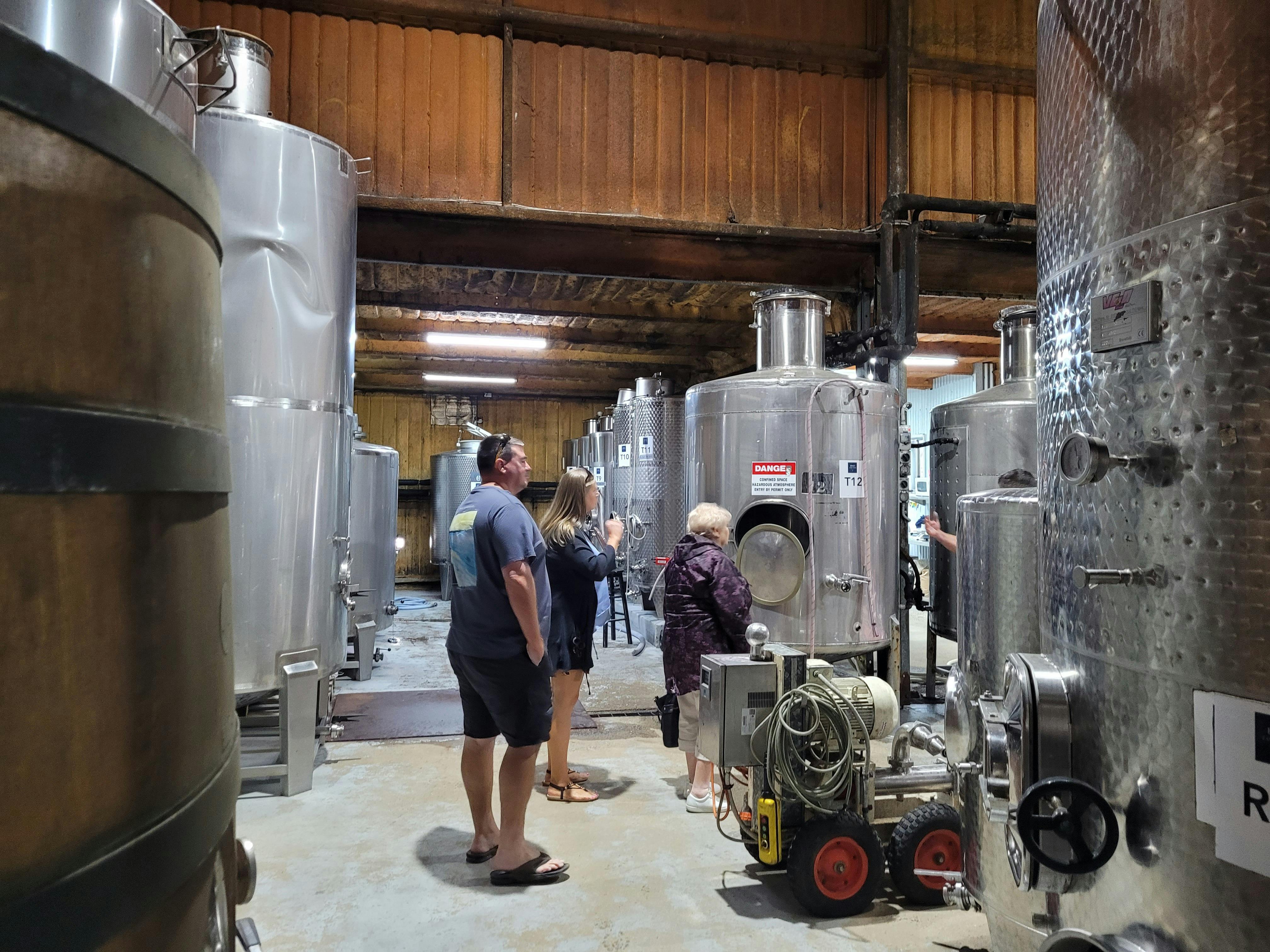 explore the tank room ay Binet Family Wine