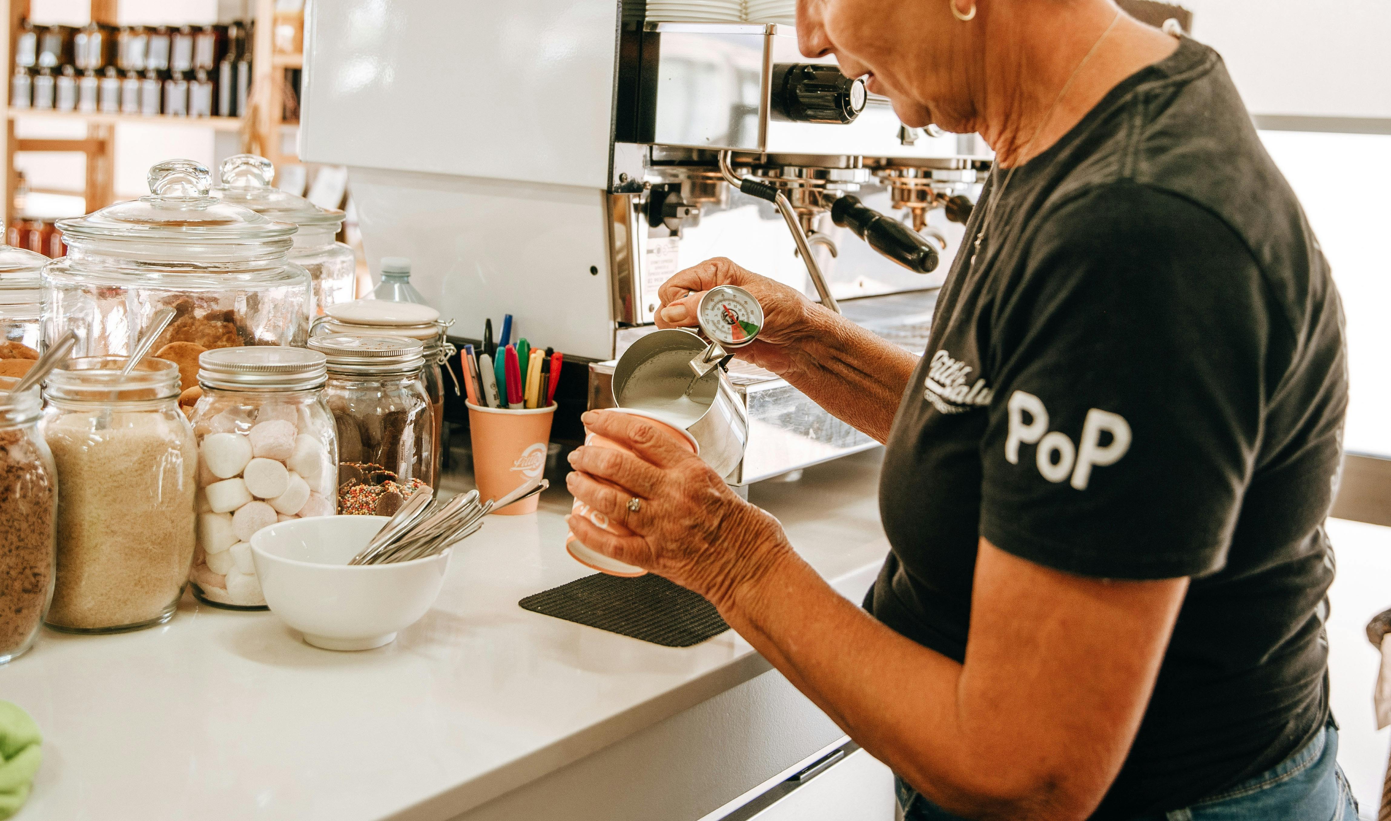 coffee being made at coffee machine