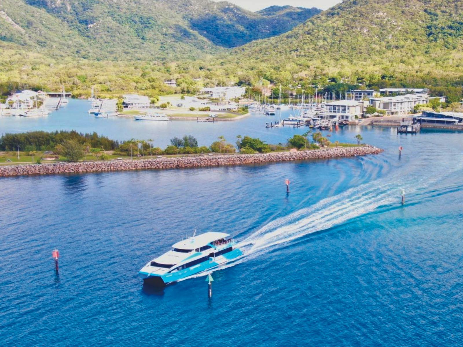 SeaLink is your quickest link. SeaLink ferry departs Nelly Bay