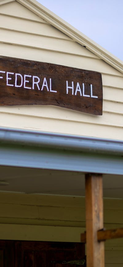 Araluen Federal Hall sign