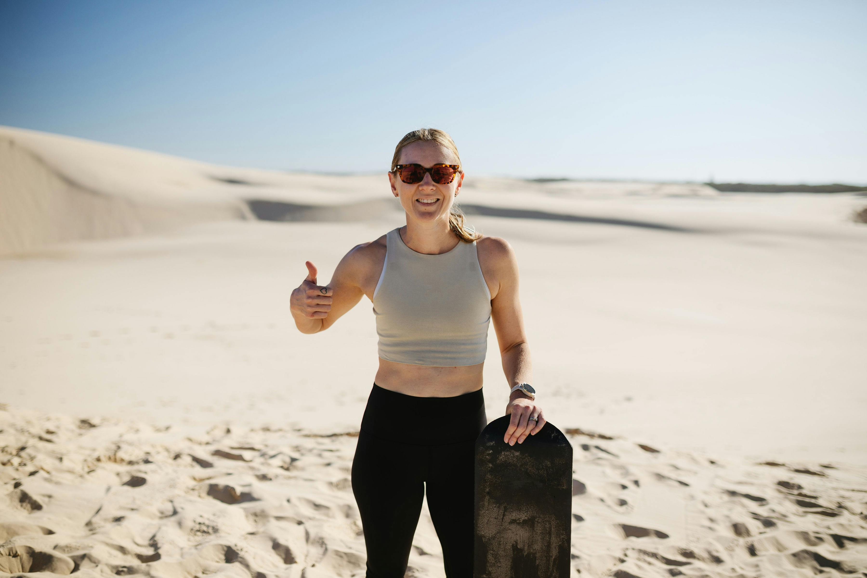 Woman giving thumbs up