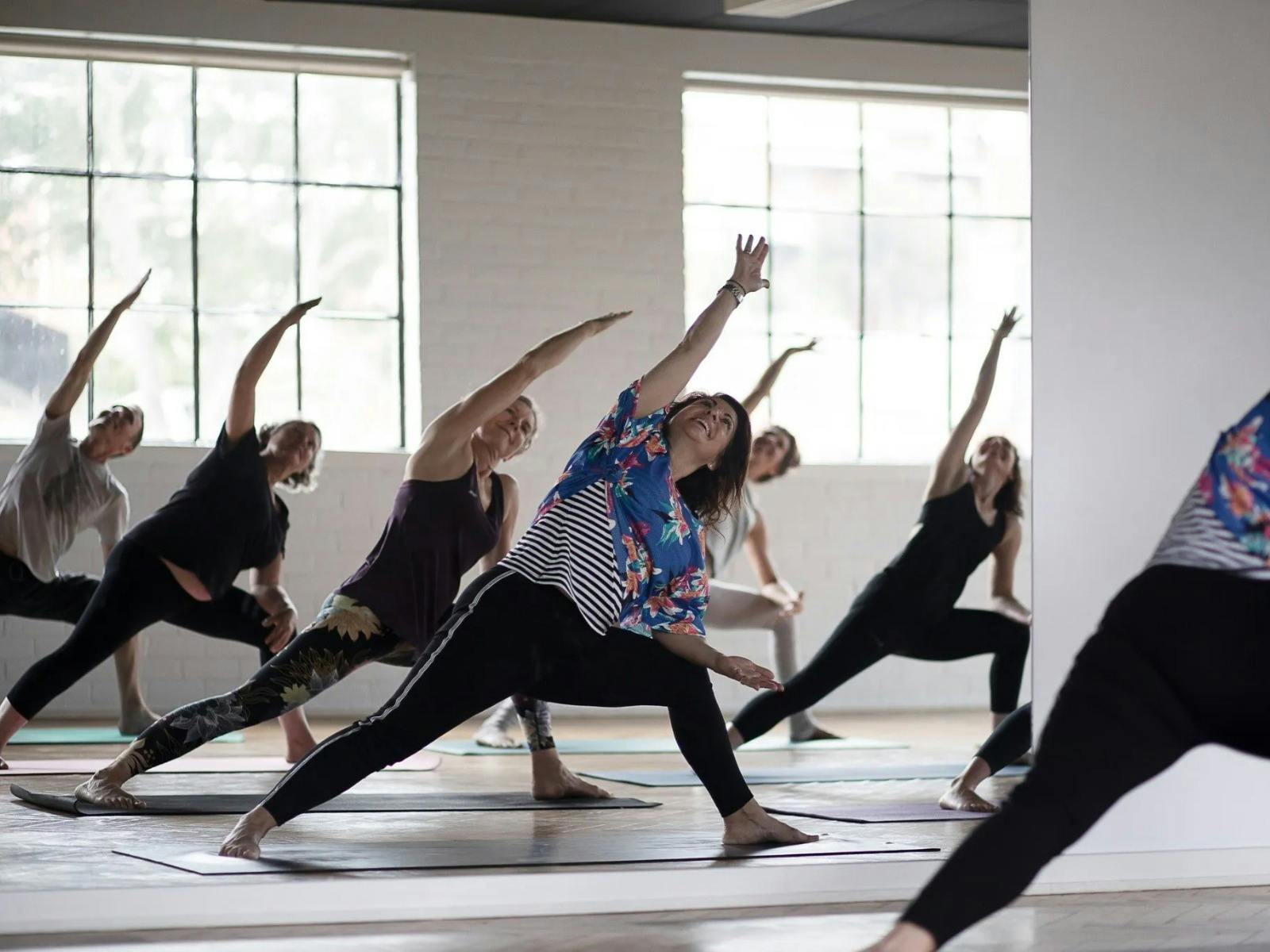 A yoga class