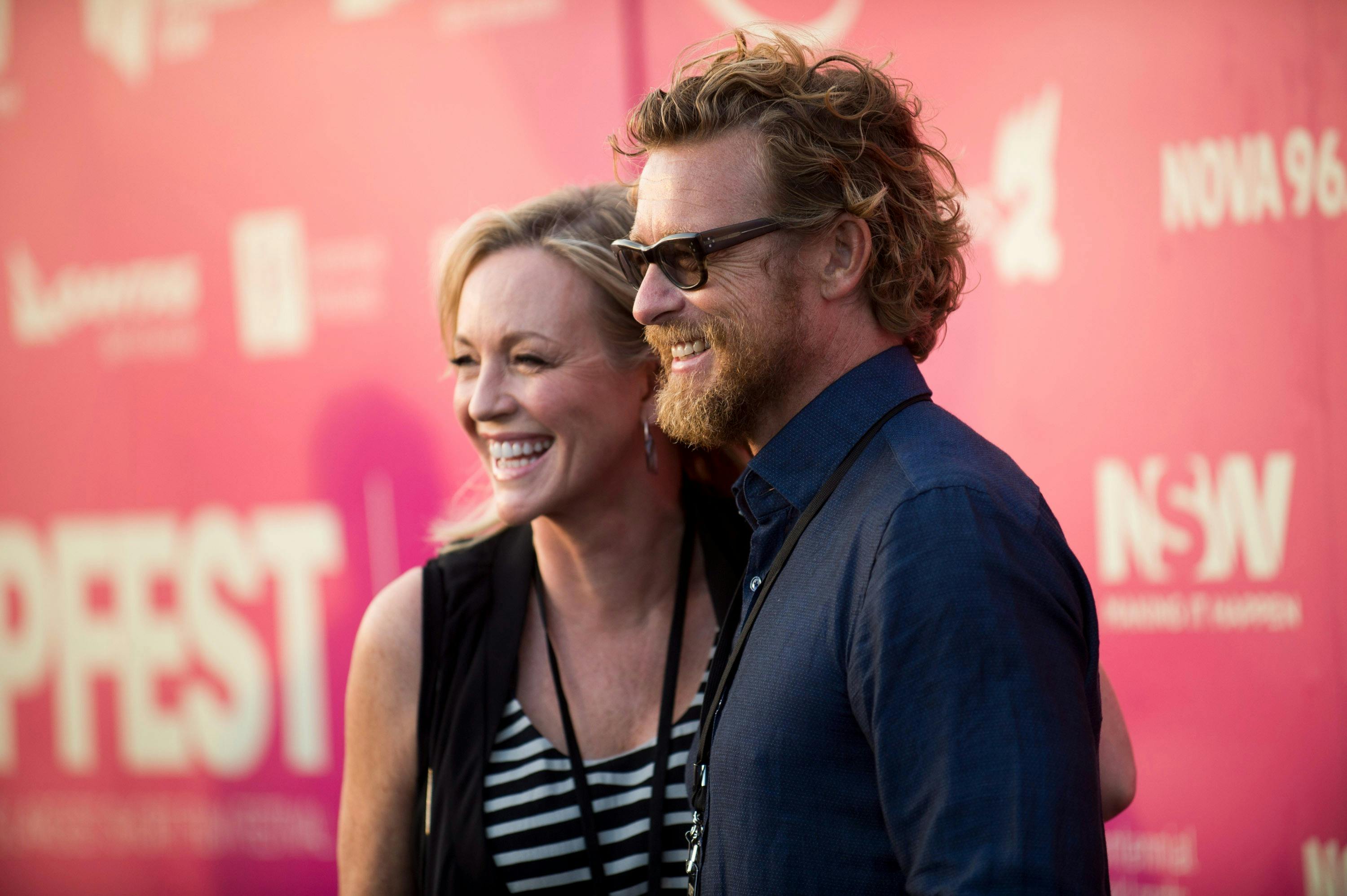 Simon Baker and Rebecca Gibney on the Tropfest Red Carpet