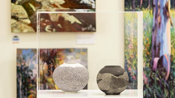 Sculpture and easel works feature in this exhibition Sculpture and easel works feature in this exhibition