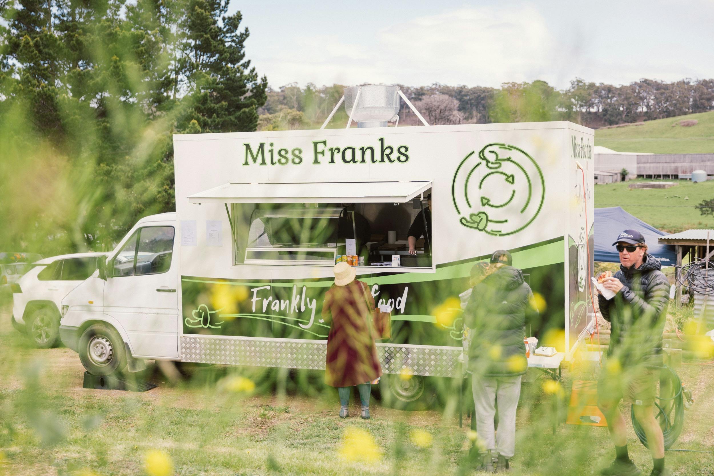 Miss Franks food van onsite at Premaydena Garden 2025.