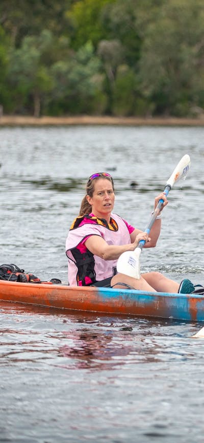 Teams at the kayaking stage of the Women Only adventure race