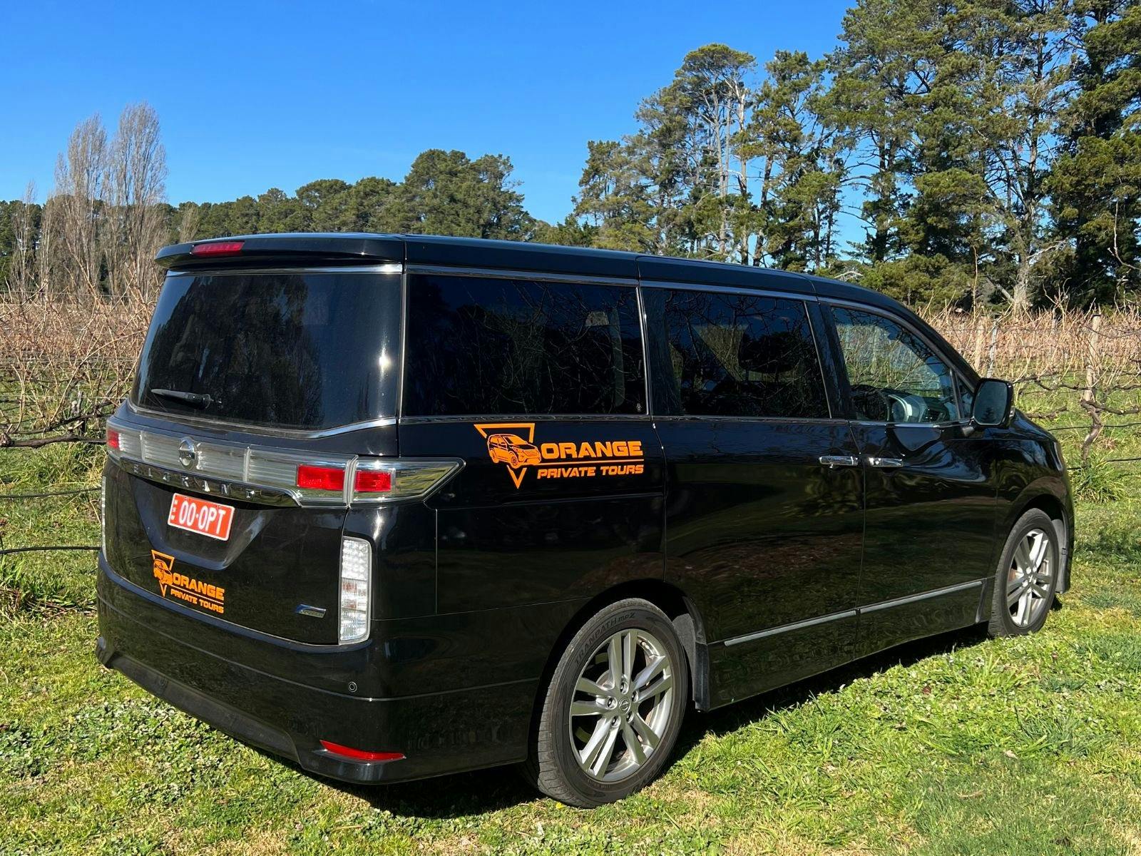 Luxury Van transports delighted tourists to hidden extras on their wine tour adventure.
