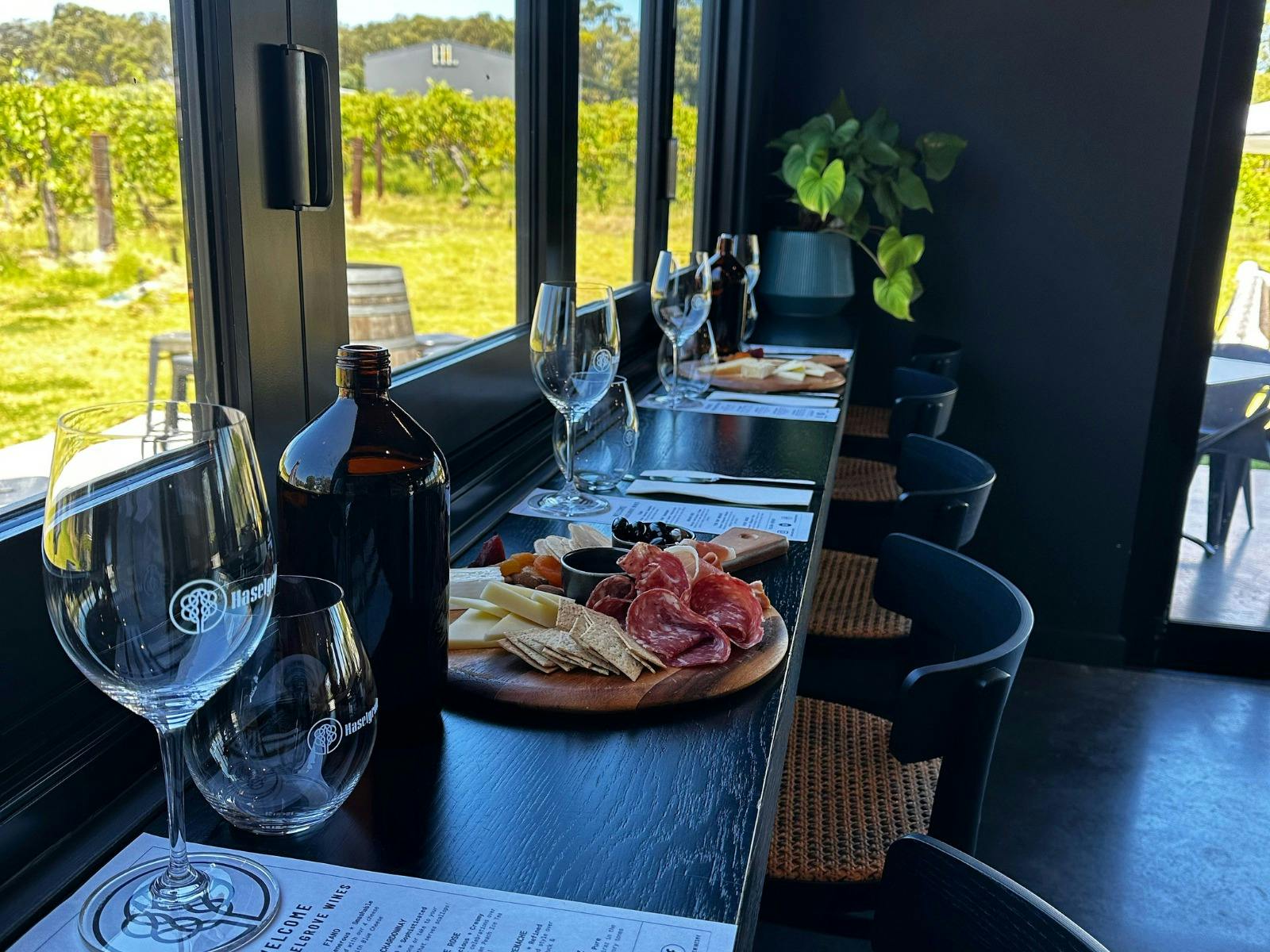 Tasting with platter in cellar door