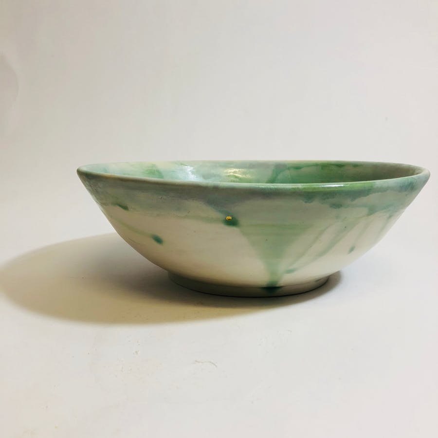 Photo shows a large porcelain bowl from Zeynep's 'Sea Spray' series