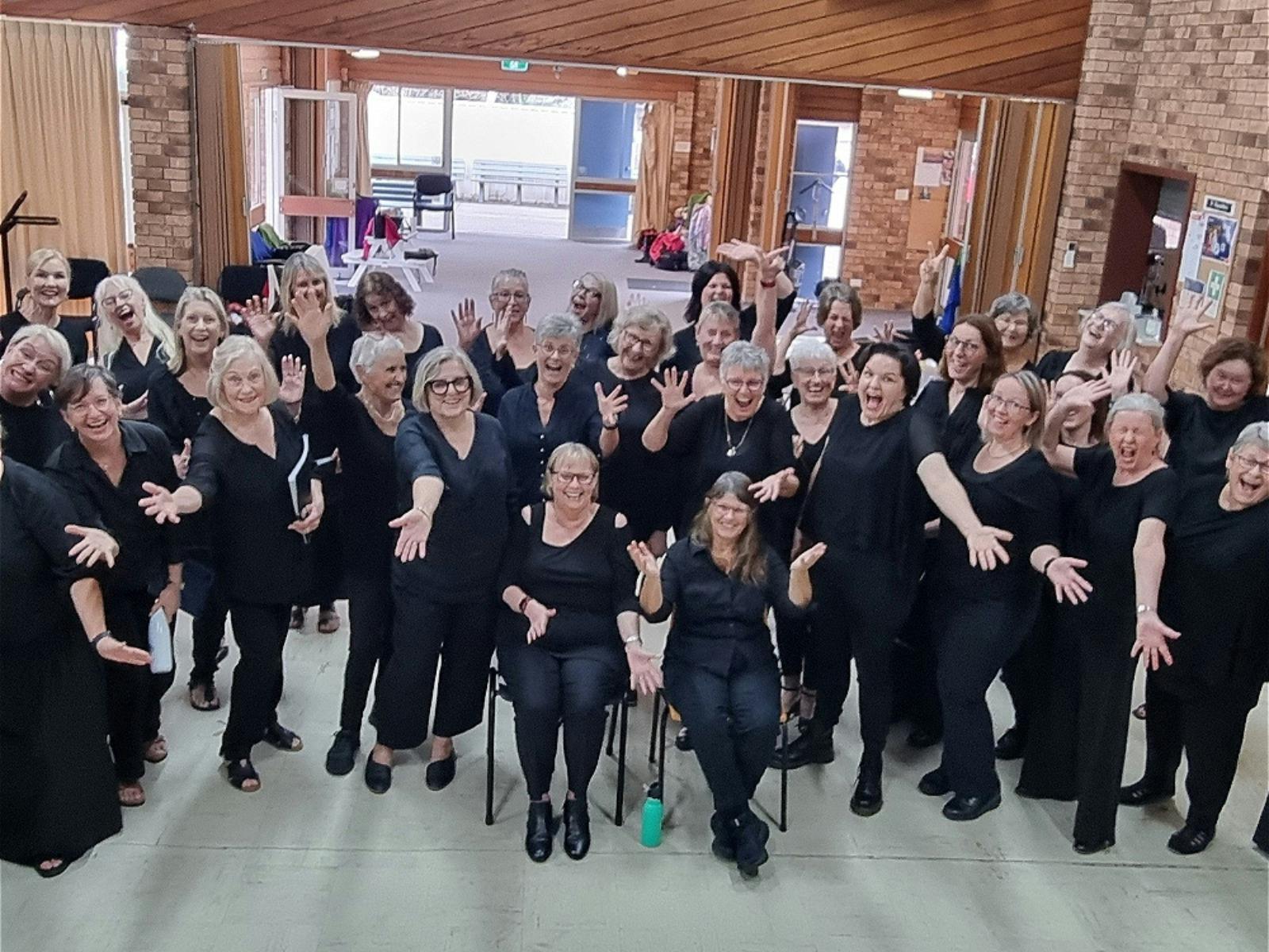 women's choir backstage