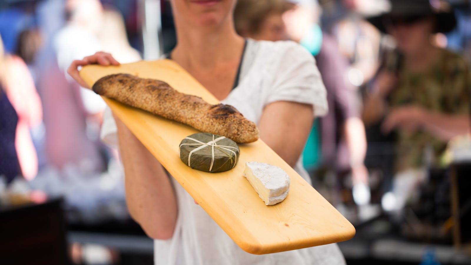 Locally made breads and cheeses