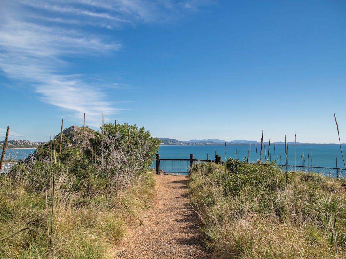 Coastal lookout with view north to the Byfield Ranges Coastal lookout with view north to the Byfield Ranges