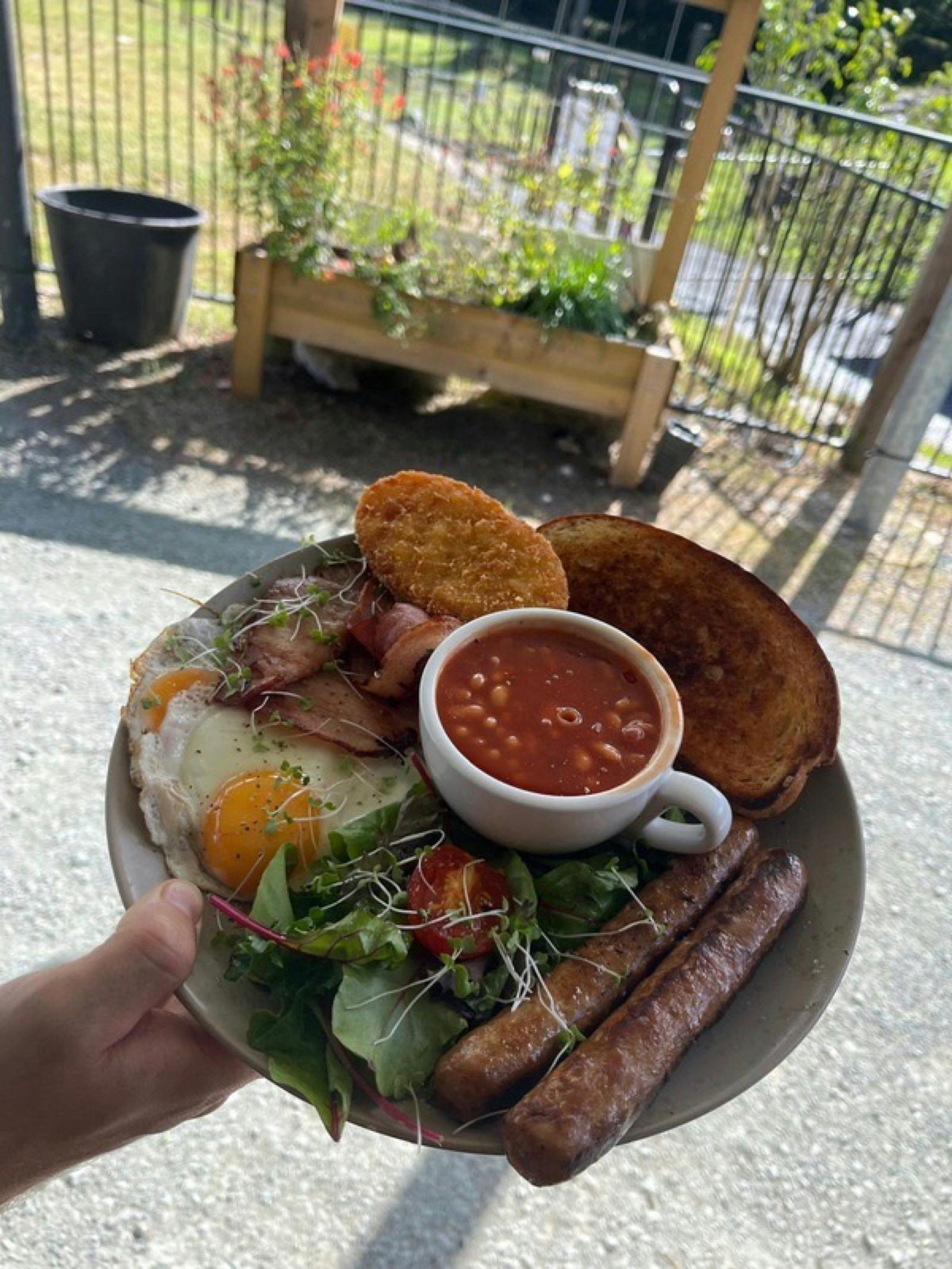 Country breakfast at the cafe