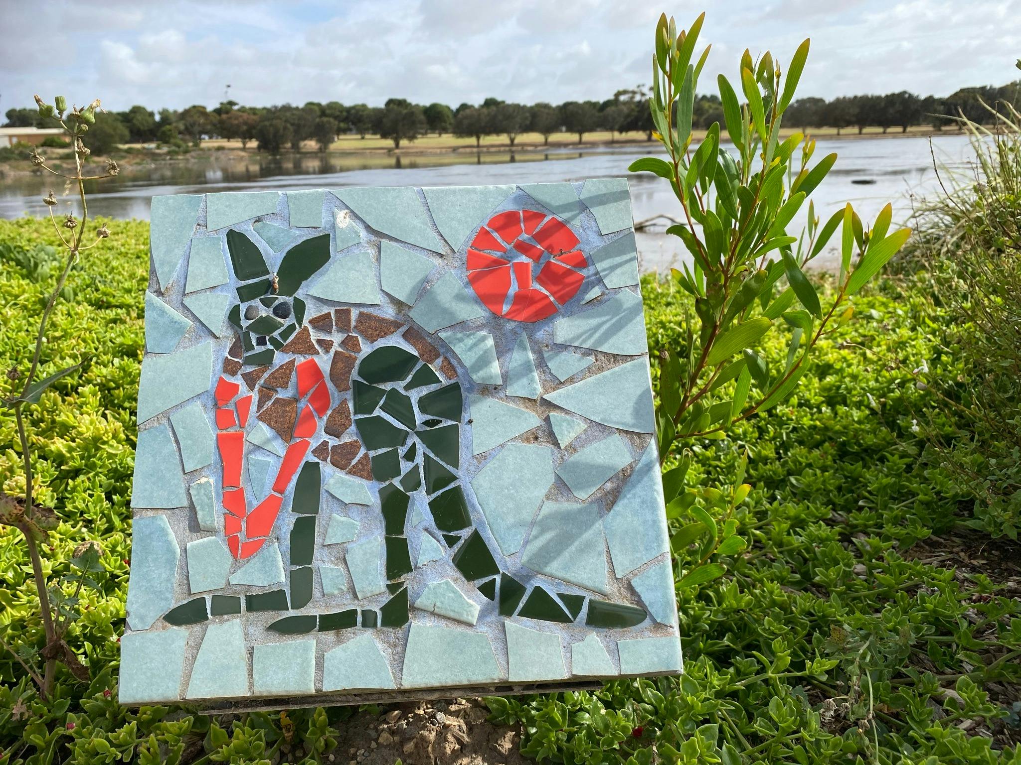 Weaners Flat Reserve – Kangaroo Mosaic by the Lake