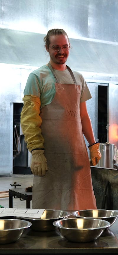 Teacher and student in the Hotshop