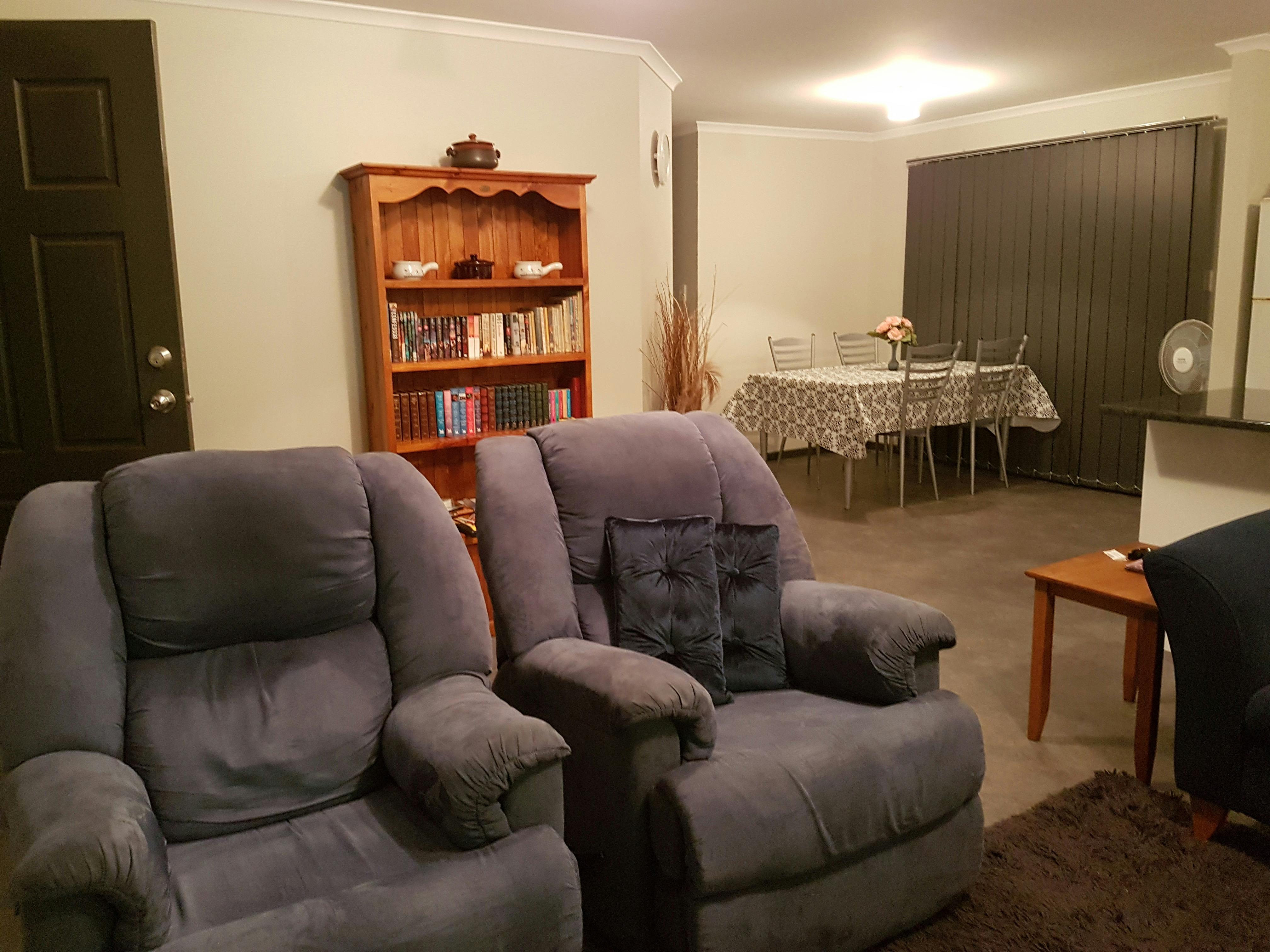 Open plan living with books, games, DVD's CD's