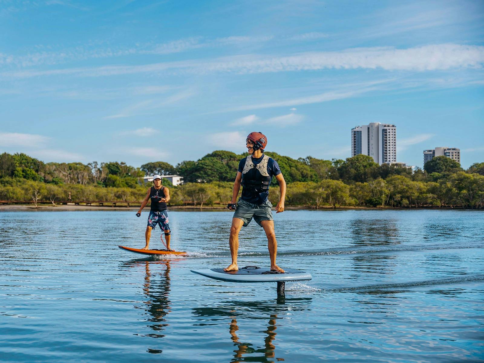 Foiling at Currumbin during class