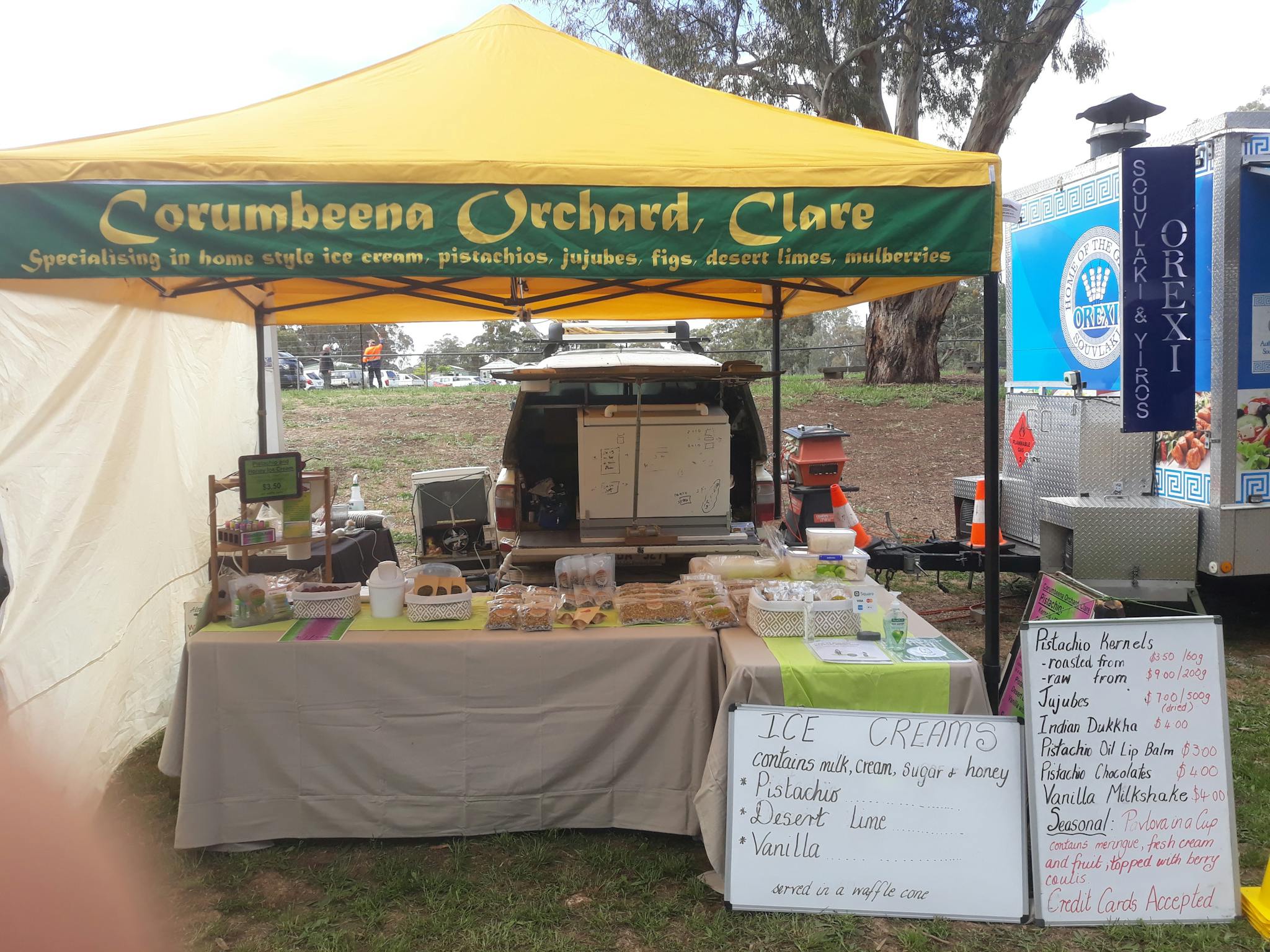 Our typical farmers market stall
