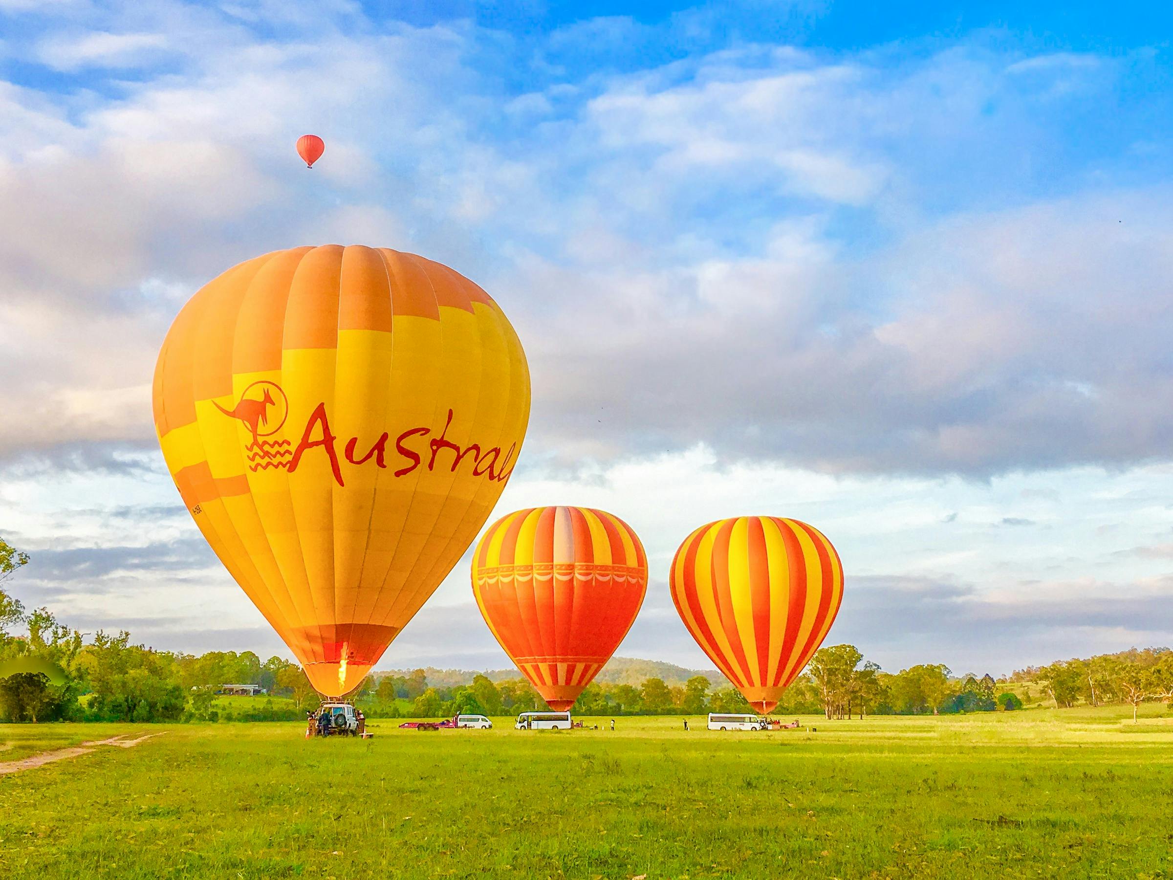 Gold Coast Hot Air Ballooning with The Langham breakfast and iFLY indoor skydiving