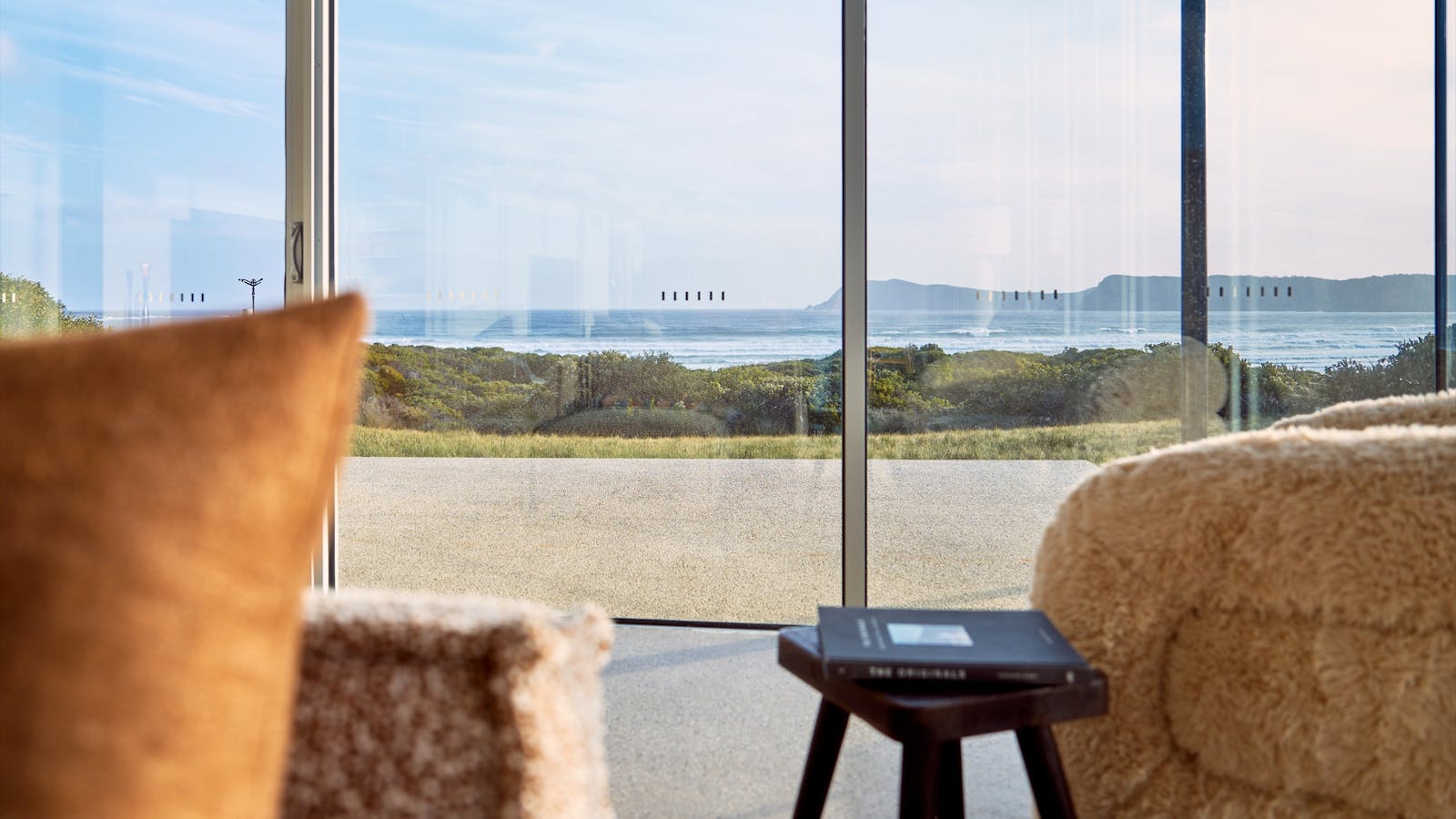 Interior of the property with views of the ocean & the beach
