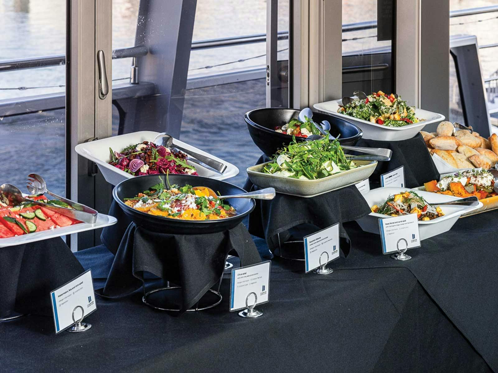 Dishes served on Clearview Glassboat