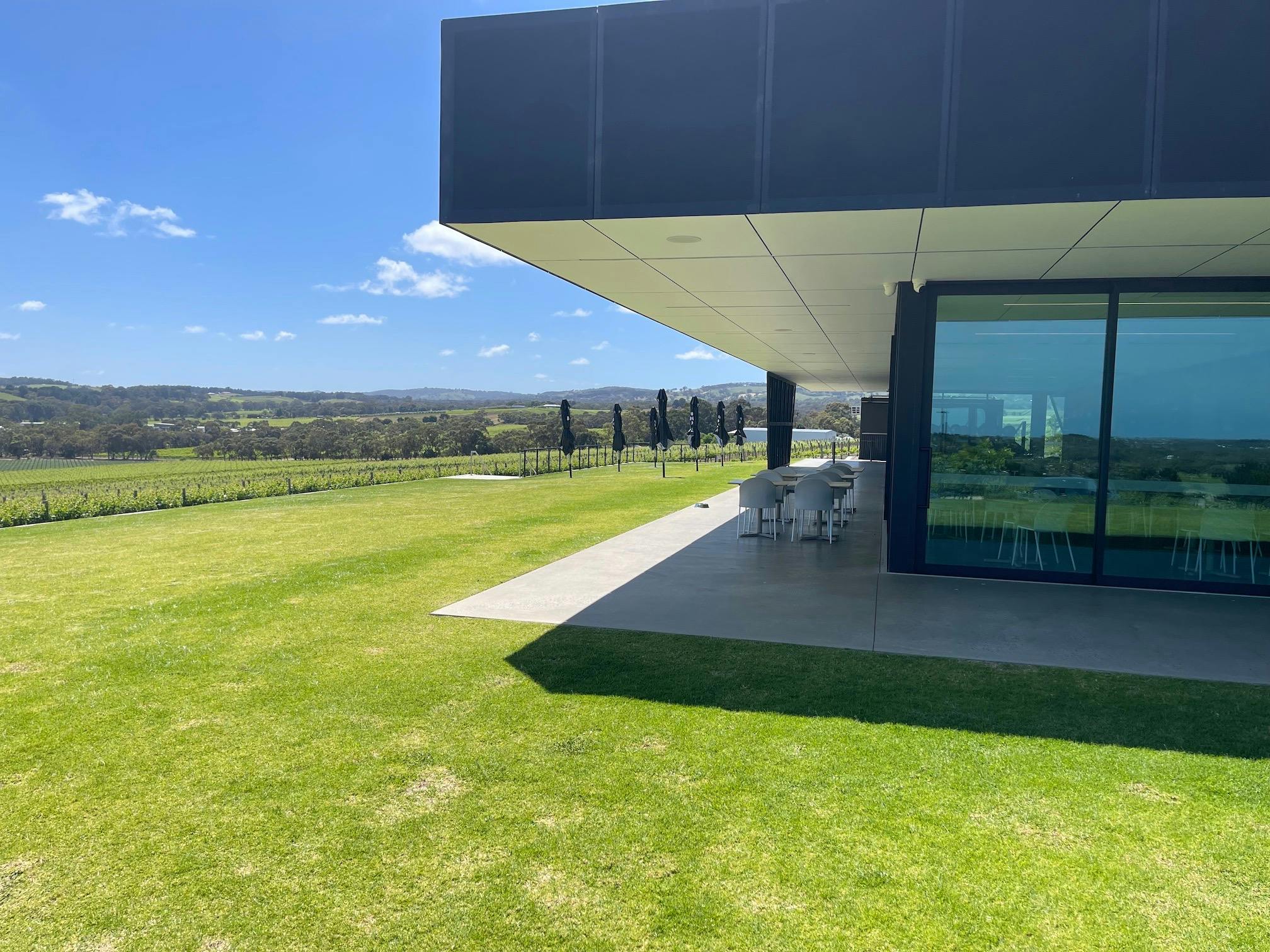 Vale Restaurant and Tap Bar, atop the hill behind the Tasting Pavilion.  What a view!