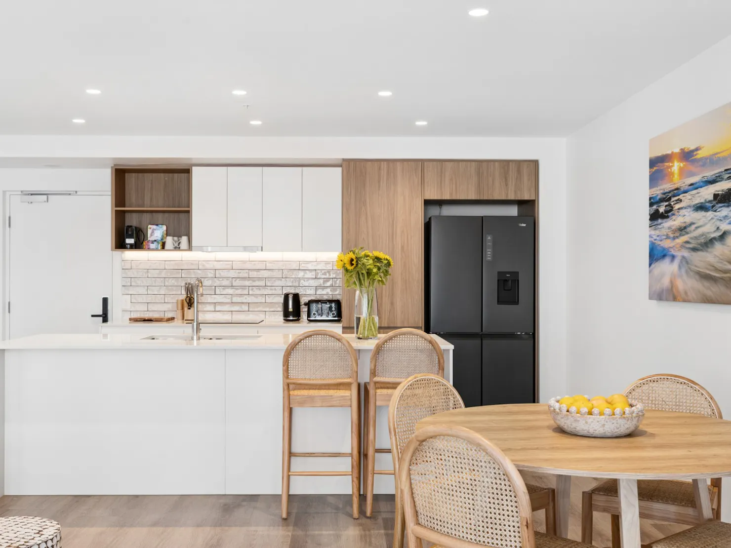 Open plan living and kitchen area