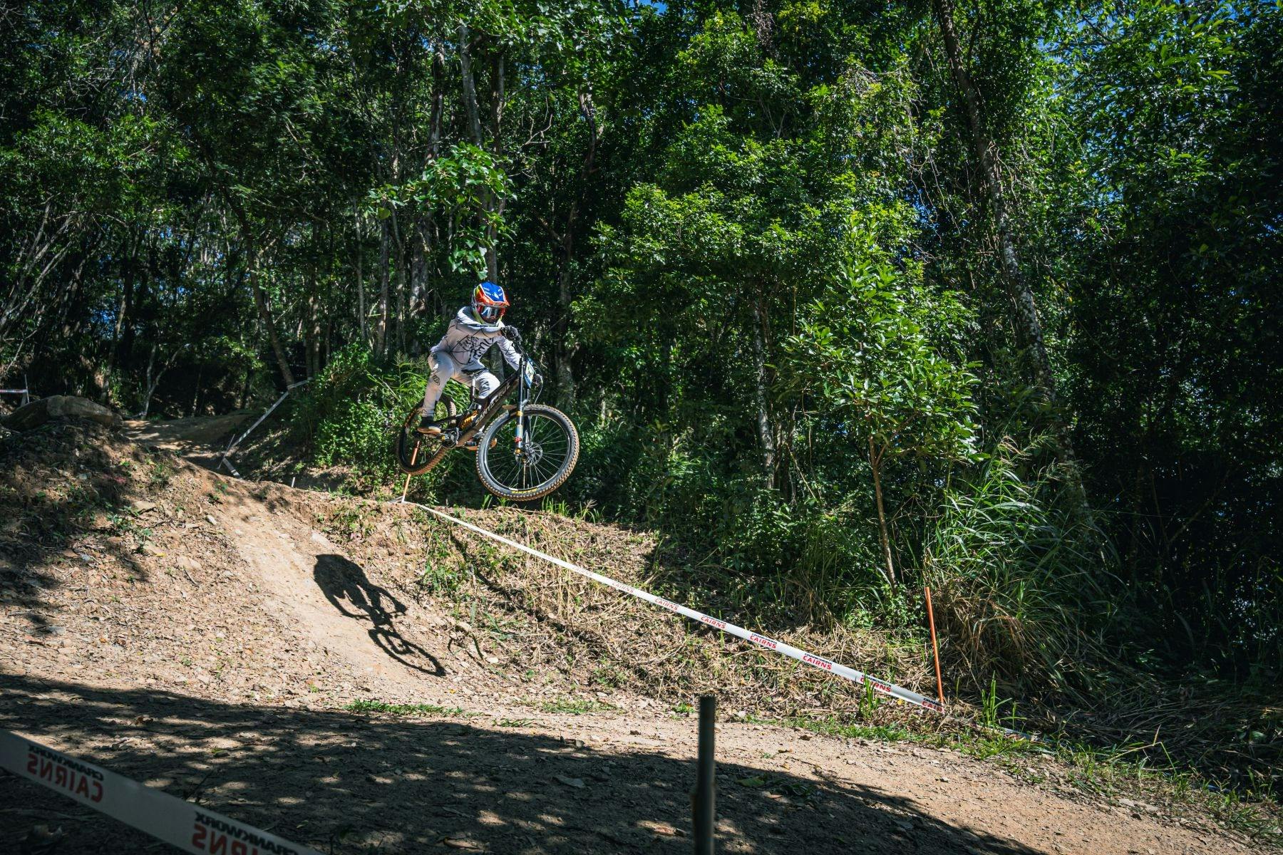 Technical downhill racing in Smithfield MTB Park, Cairns